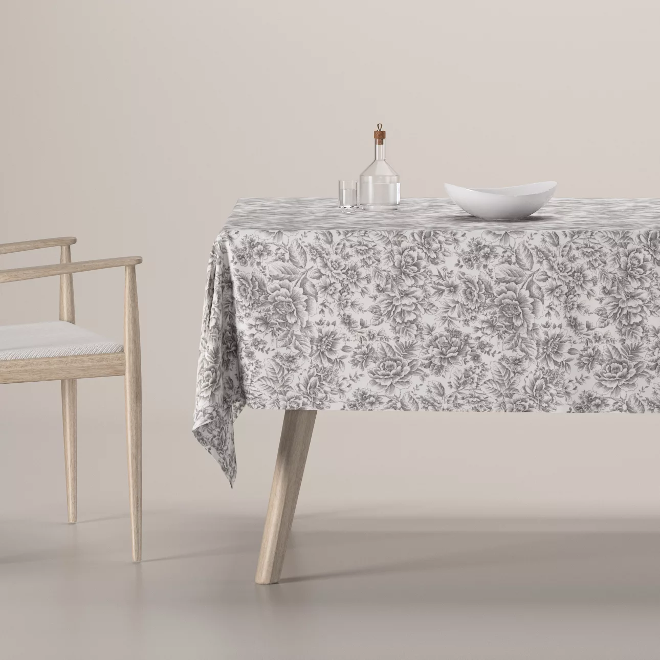 Rechteckige Tischdecke, grau-weiß, Gardenia (144-02) günstig online kaufen