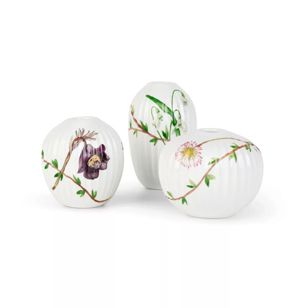 Hammershøi Spring Miniatur Vase 3 Teile weiß-Dekor günstig online kaufen