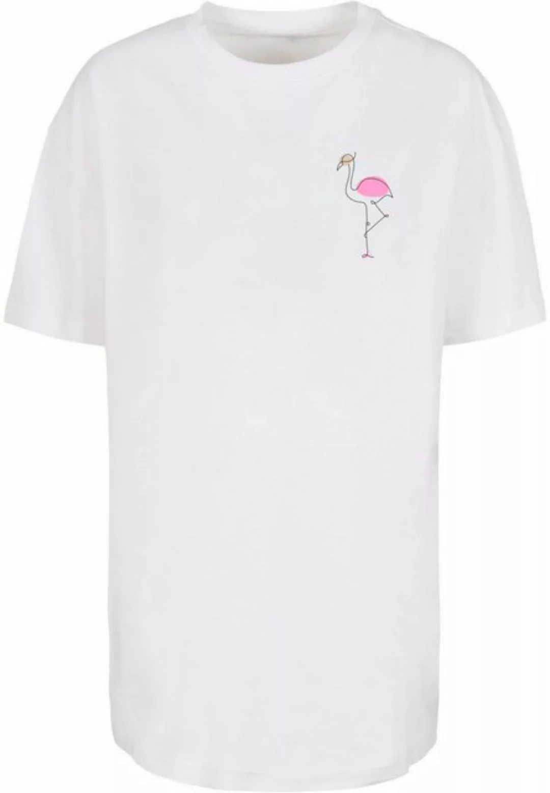 Merchcode T-Shirt Merchcode Damen Ladies Flamingo Oversized Boyfriend Tee ( günstig online kaufen