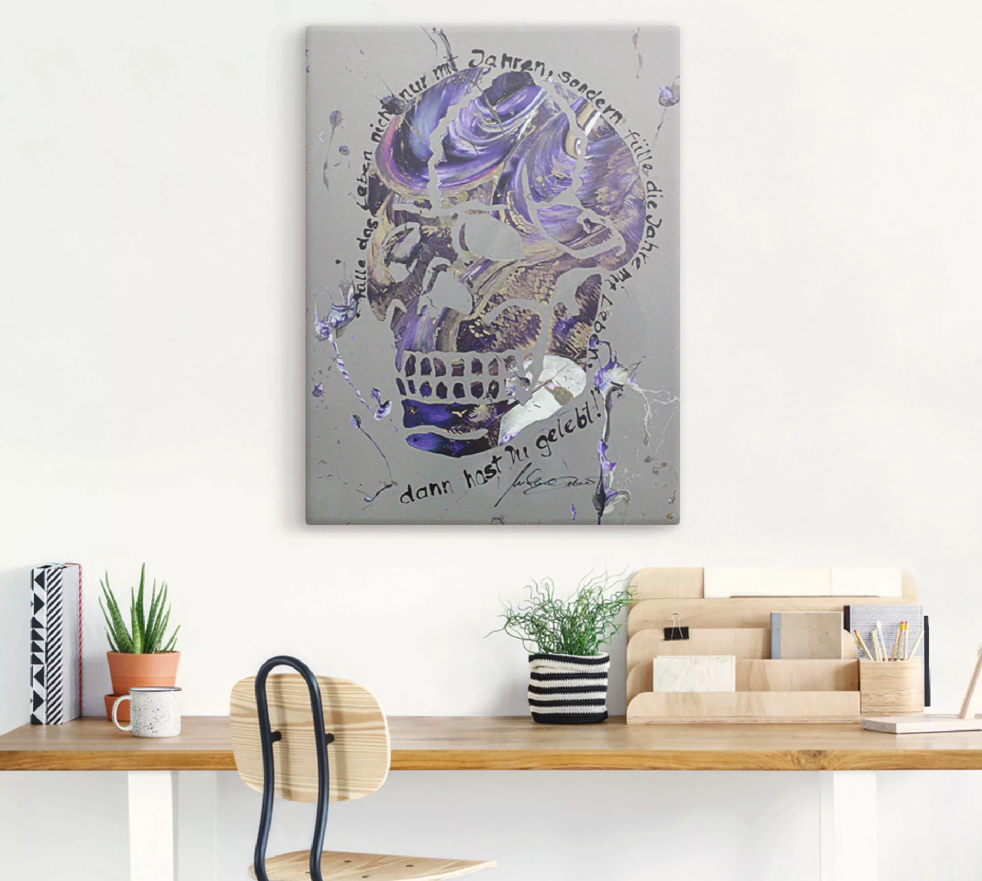 Artland Wandbild "Totenkopf 3", Körper, (1 St.), als Leinwandbild, Wandaufk günstig online kaufen