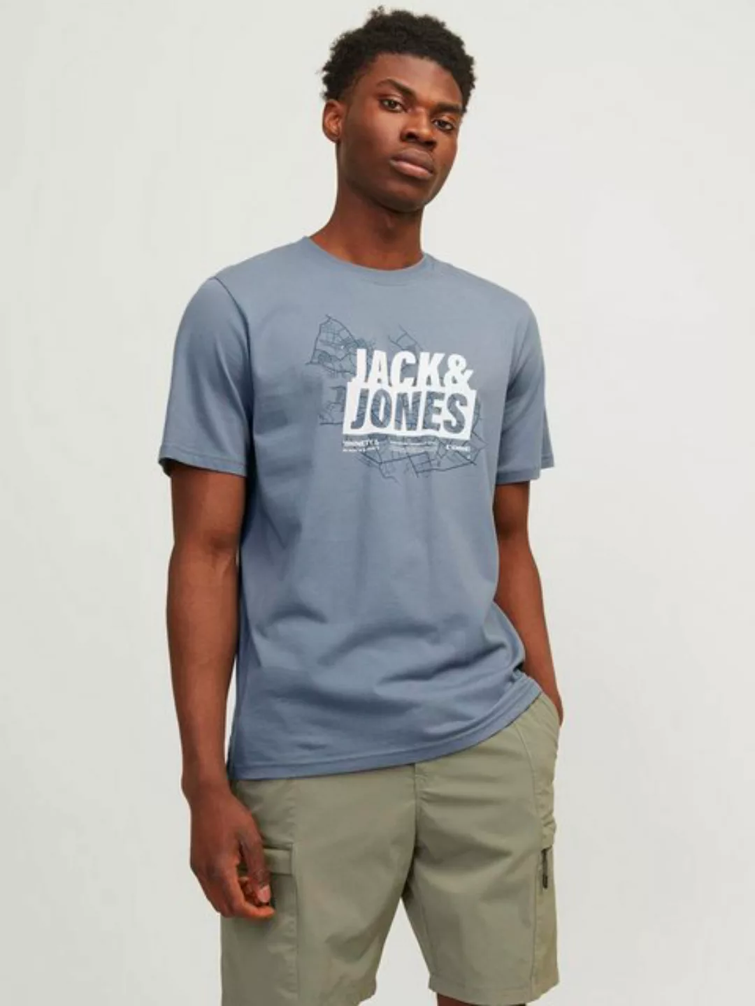 Jack & Jones Herren Rundhals T-Shirt JCOMAP SUMMER LOGO - Regular Fit günstig online kaufen