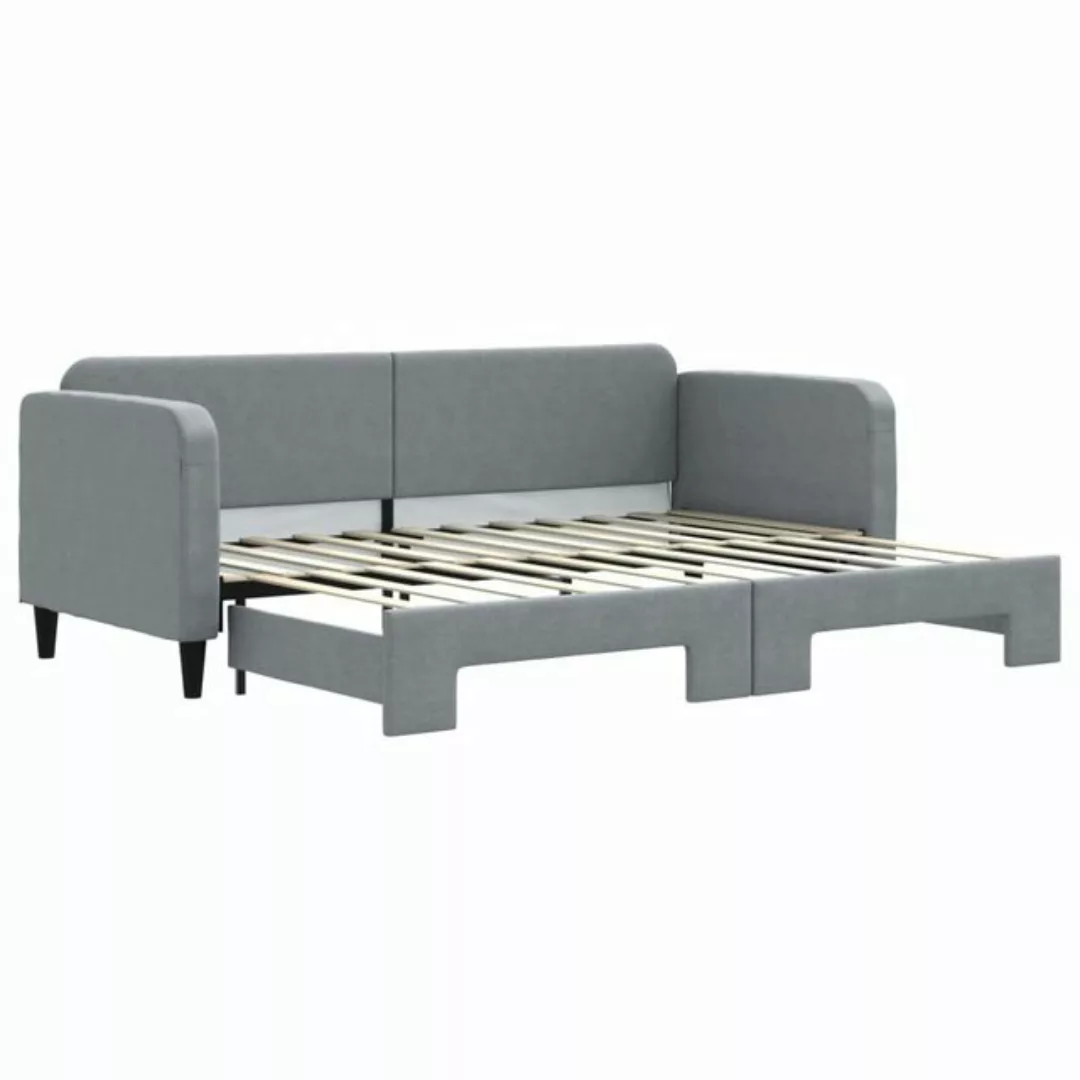 furnicato Bett Tagesbett Ausziehbar Hellgrau 80x200 cm Stoff (1-tlg) günstig online kaufen