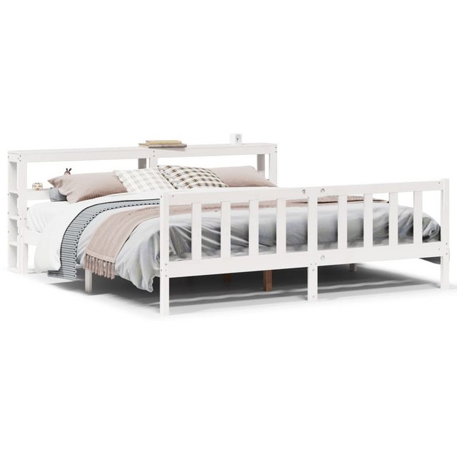 vidaXL Bett, Massivholzbett ohne Matratze Weiß 200x200 cm Kiefernholz günstig online kaufen