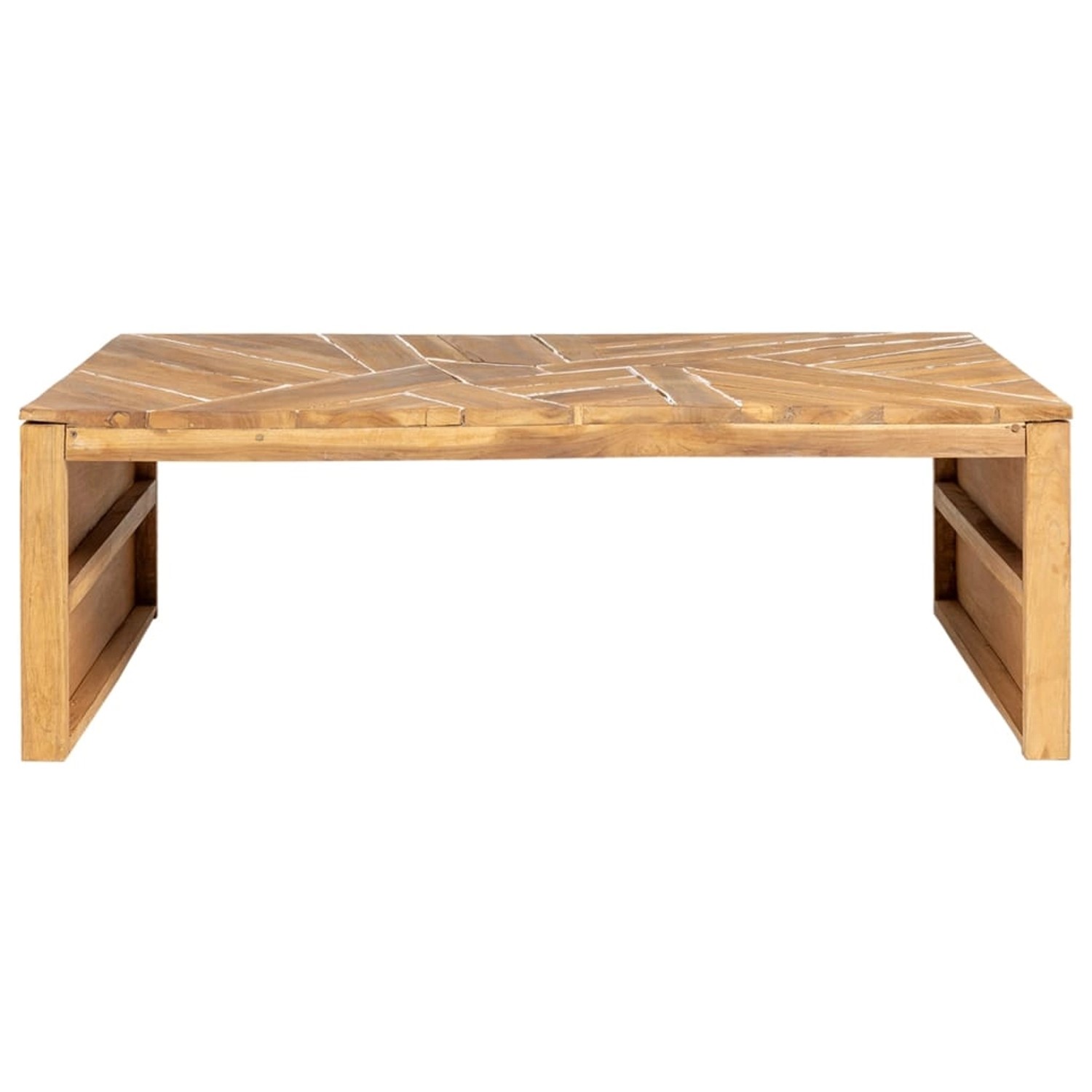 vidaXL Couchtisch Erosion Teak Massivholz 110x35x38 cm günstig online kaufen