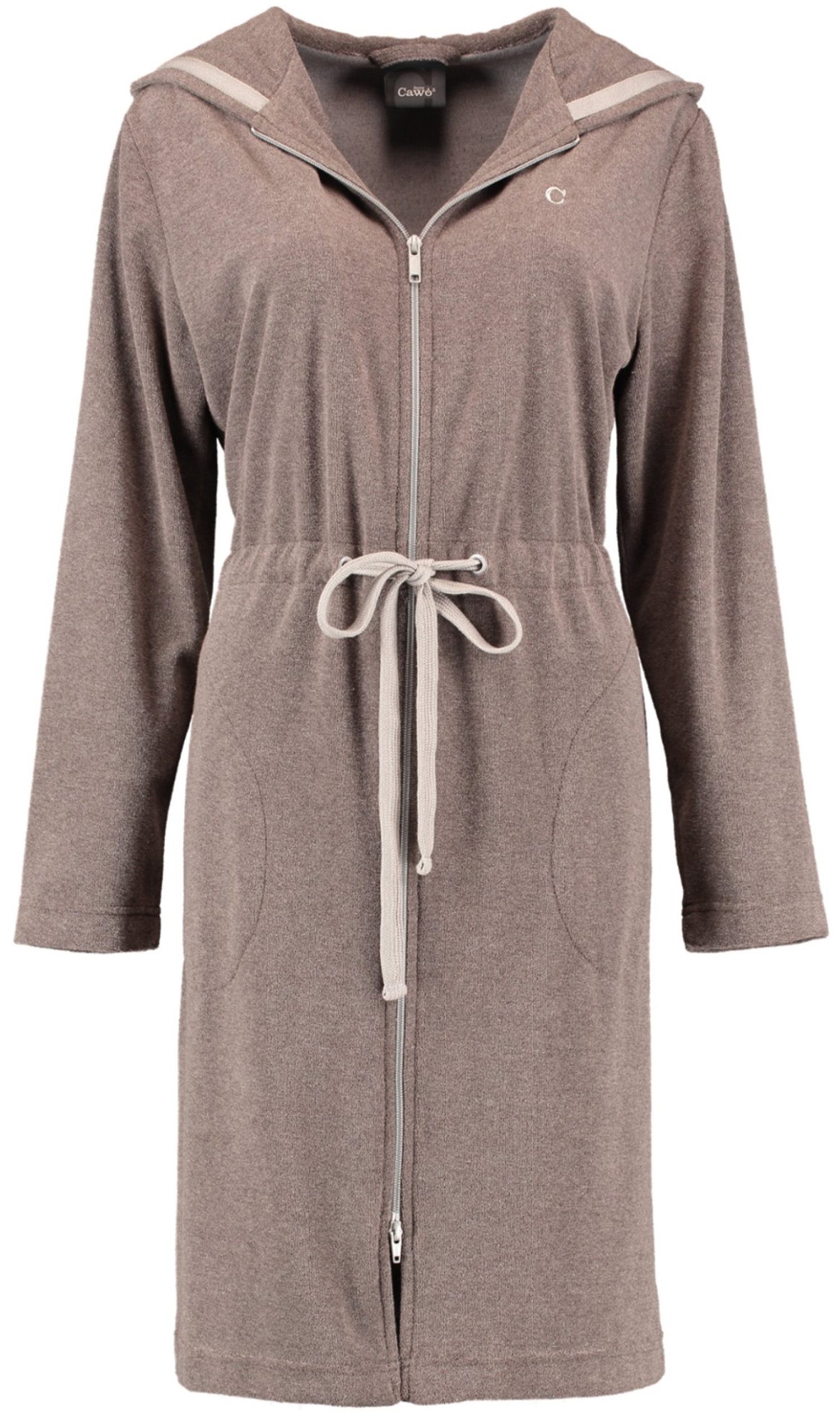 Cawö Home Active Damen Kurzmantel Kapuze TG RV 821 - Farbe: mocca-stein - 3 günstig online kaufen