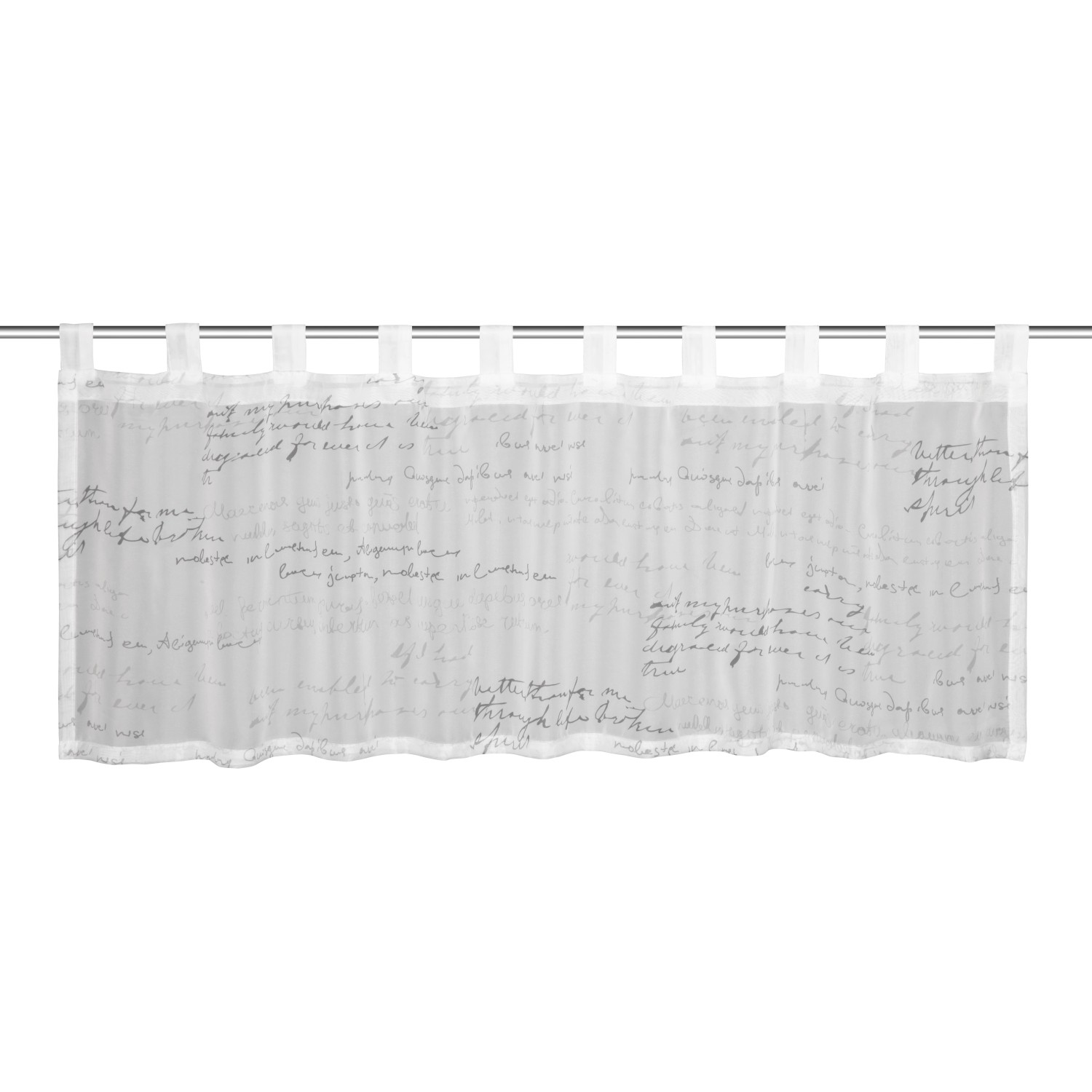 Bistrogardine Webstreifen Weiß-Grau 45 cm x 135 cm günstig online kaufen