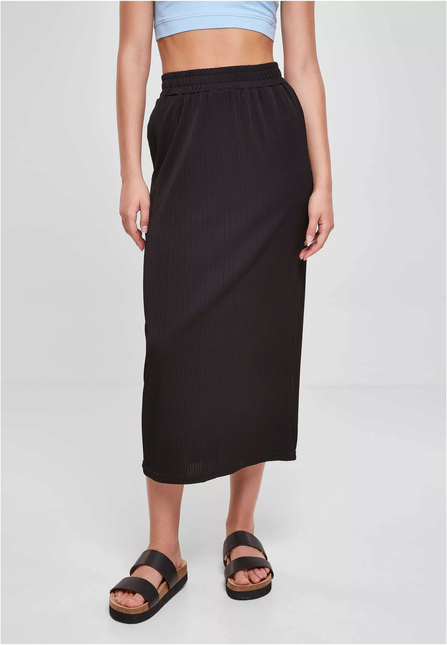 URBAN CLASSICS Jerseyrock "Damen Ladies Rib Jersey Midi Skirt", (1 tlg.) günstig online kaufen