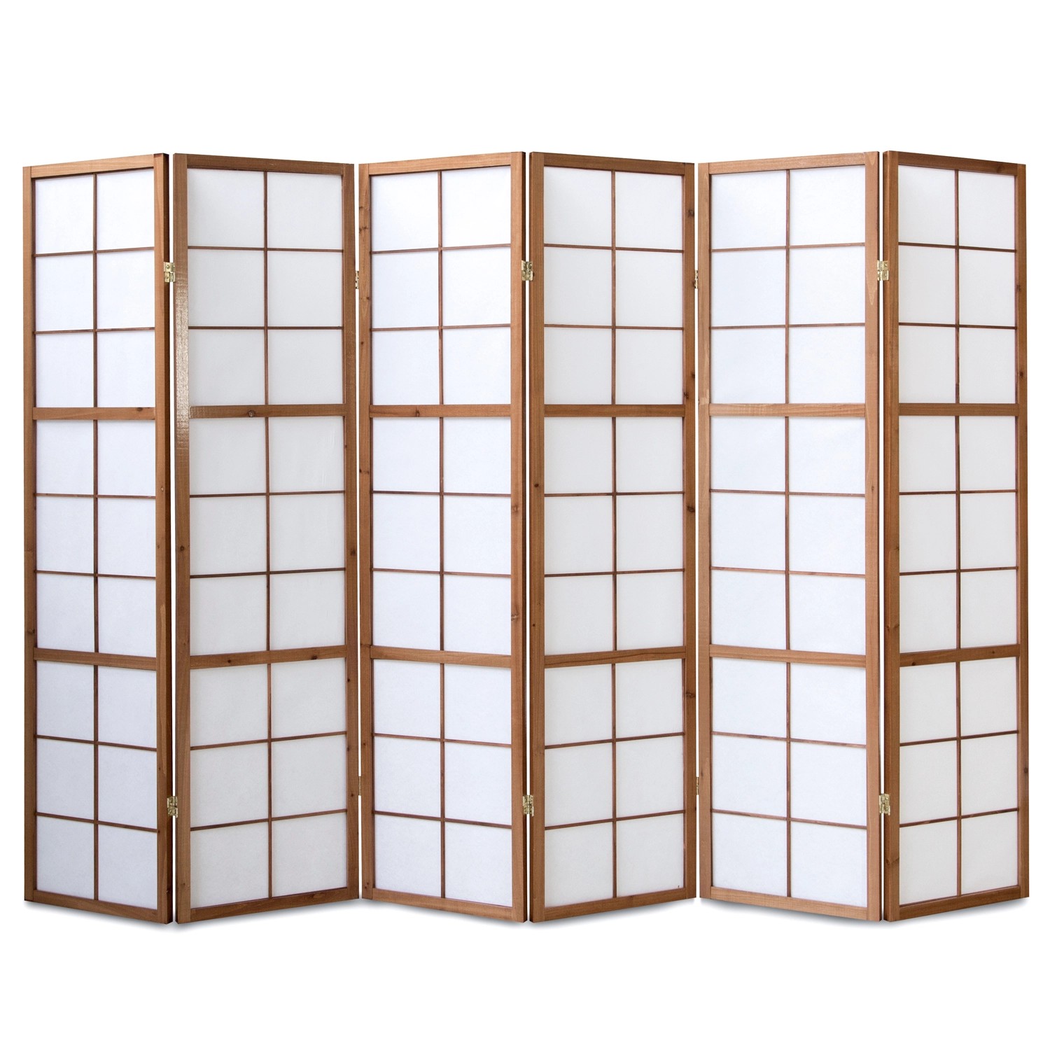 Homestyle4u 6-tlg. Paravent Shoji in Braun 264x175 cm 274 günstig online kaufen