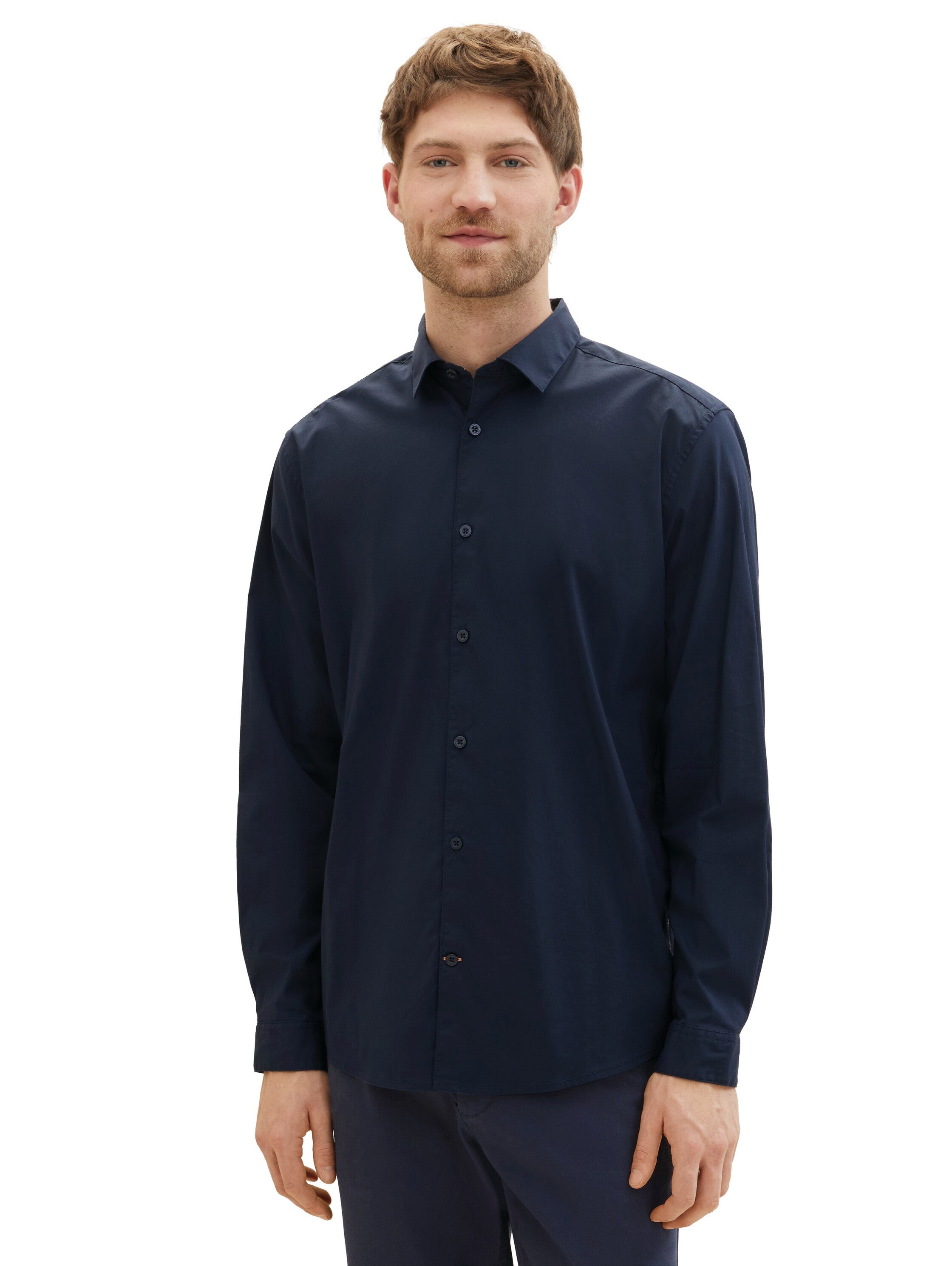 TOM TAILOR Langarmhemd Poplin mit Manschetten günstig online kaufen