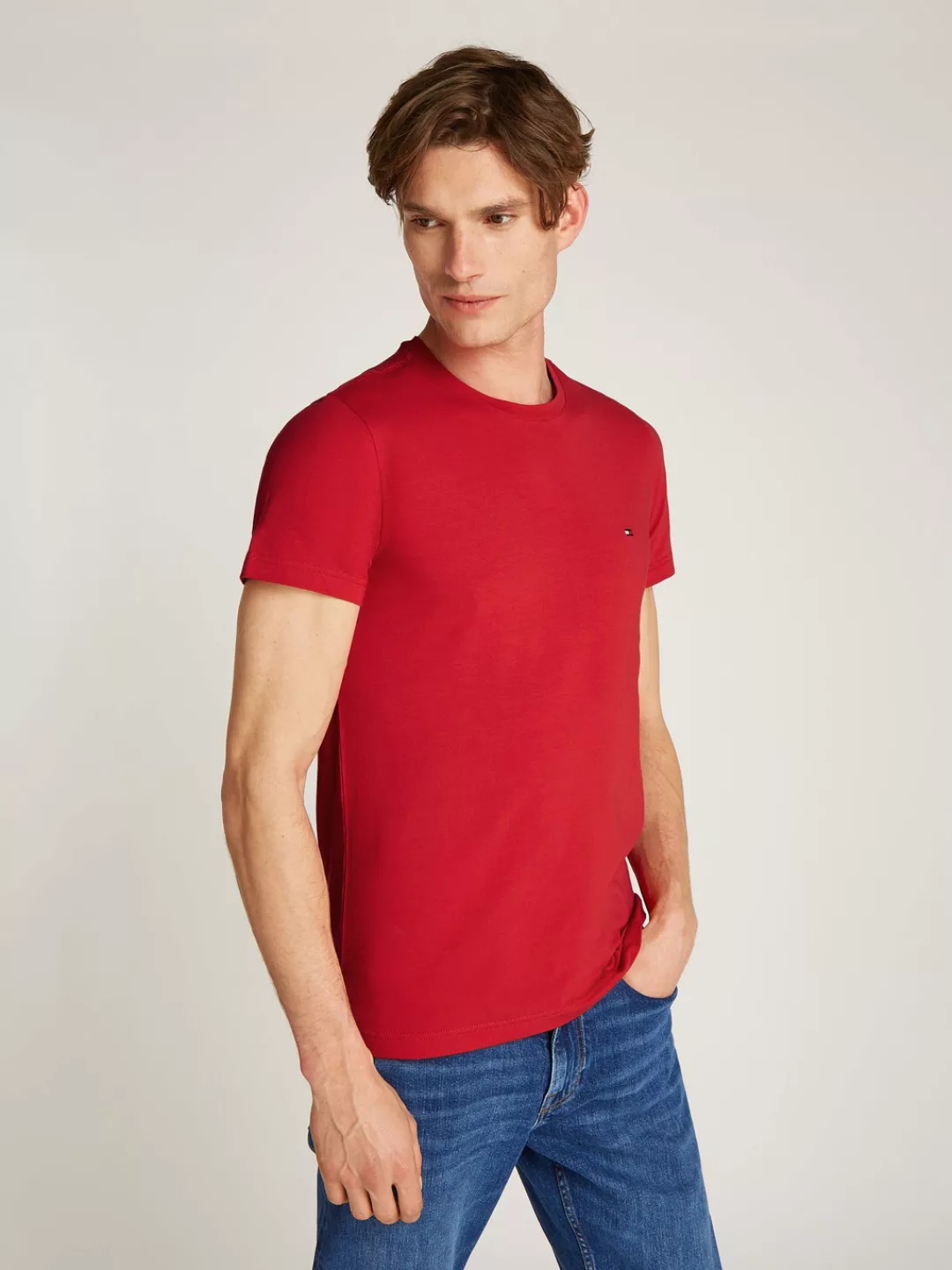 Tommy Hilfiger T-Shirt STRETCH SLIM FIT TEE mit Rundhalsausschnitt günstig online kaufen