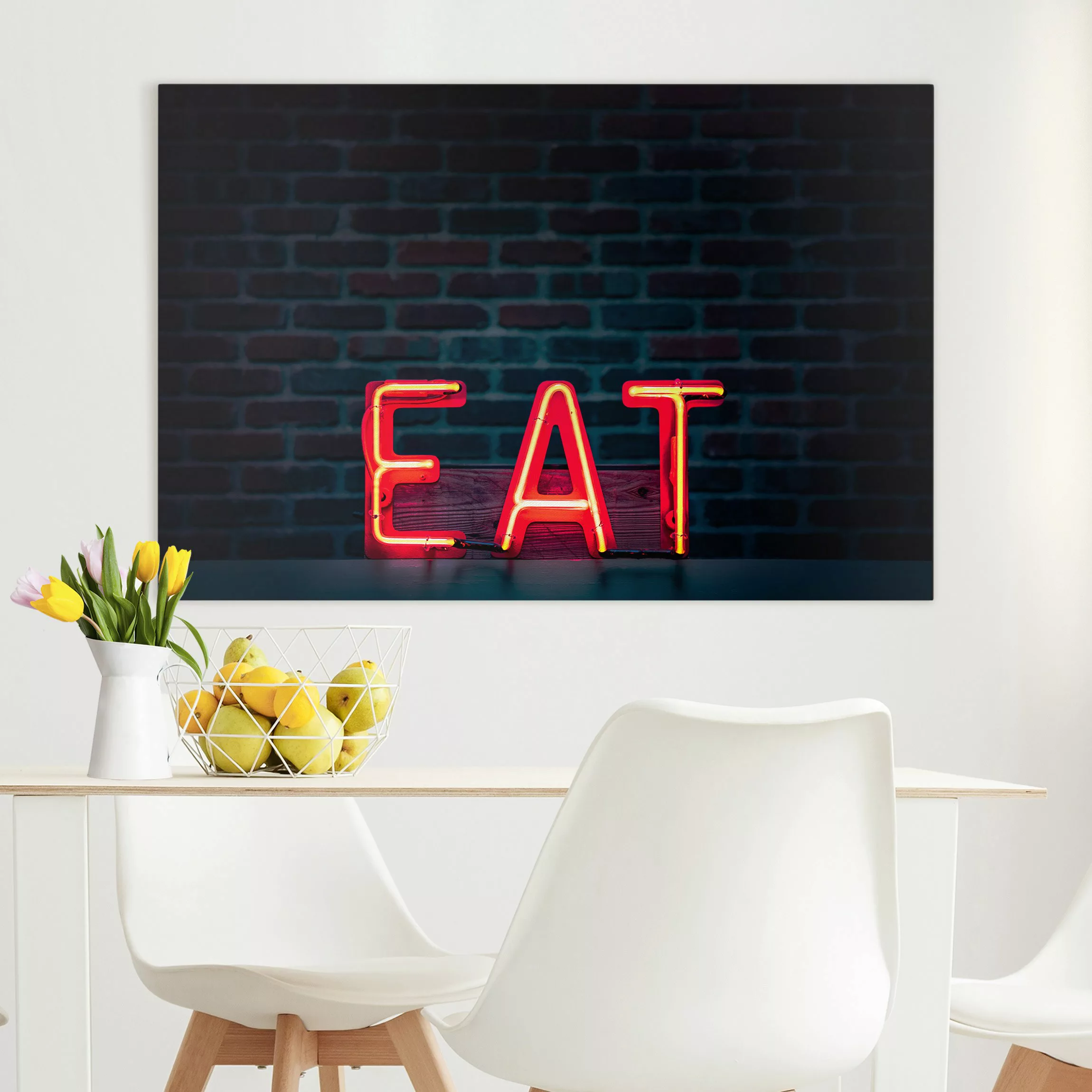 Leinwandbild Eat - Neonsign günstig online kaufen