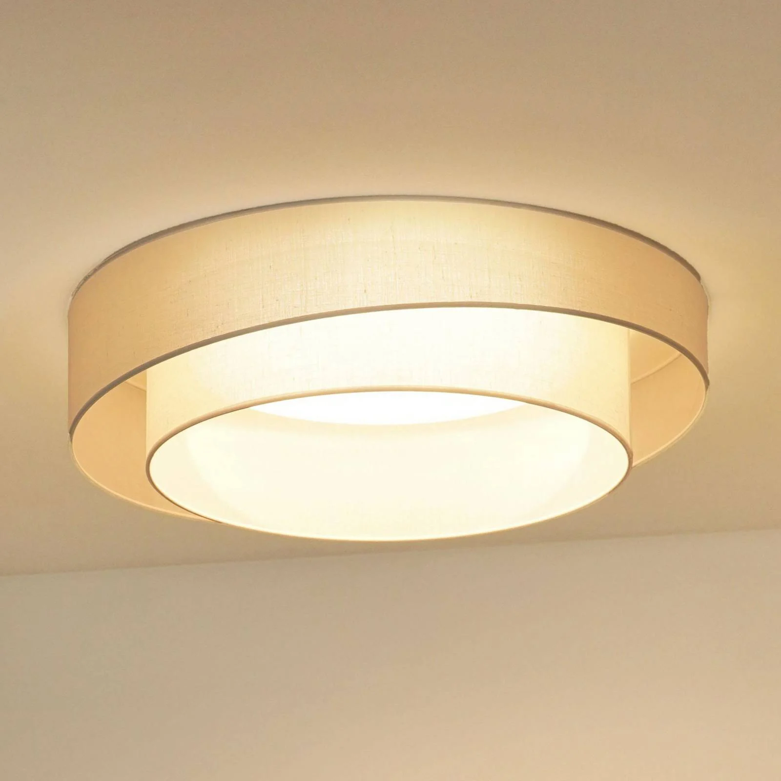 LED-Deckenleuchte Luneta, weiß/weiß, Ø 60 cm, 3-step-dim günstig online kaufen