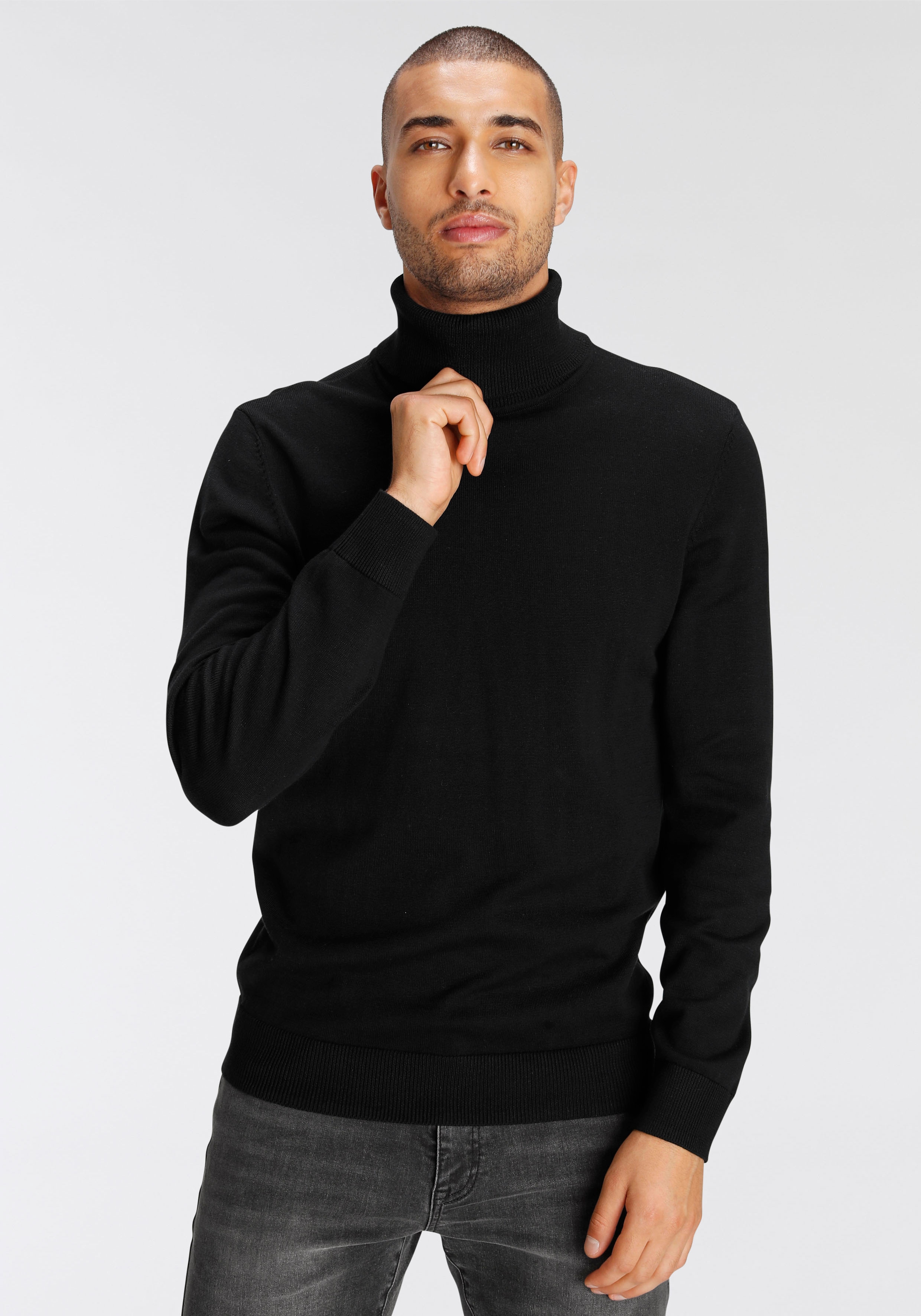 AJC Rollkragenpullover, mit Rollkragen aus Rippstrick günstig online kaufen