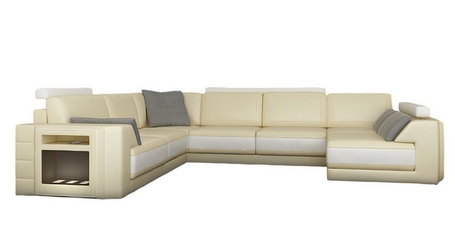 Xlmoebel Ecksofa Moderne Ledersofa mit USB-Anschluss, Ecksofa, Polstersitzg günstig online kaufen