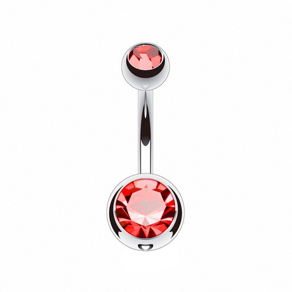 Taffstyle Bauchnabelpiercing Bauchnabelpiercing Titan G23 Doppelkristall günstig online kaufen