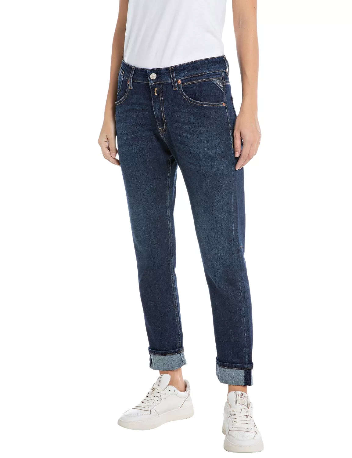 Replay Damen Jeans MARTY - Boyfriend Fit - Blau - Dark Blue Denim günstig online kaufen