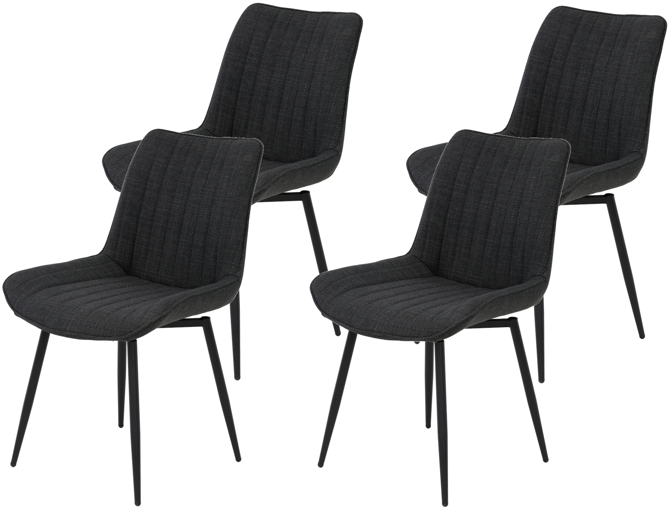 HELA Drehstuhl "Vierfußstuhl BERGEN", (Set), 4 St., Webstoff, Esszimmerstuh günstig online kaufen