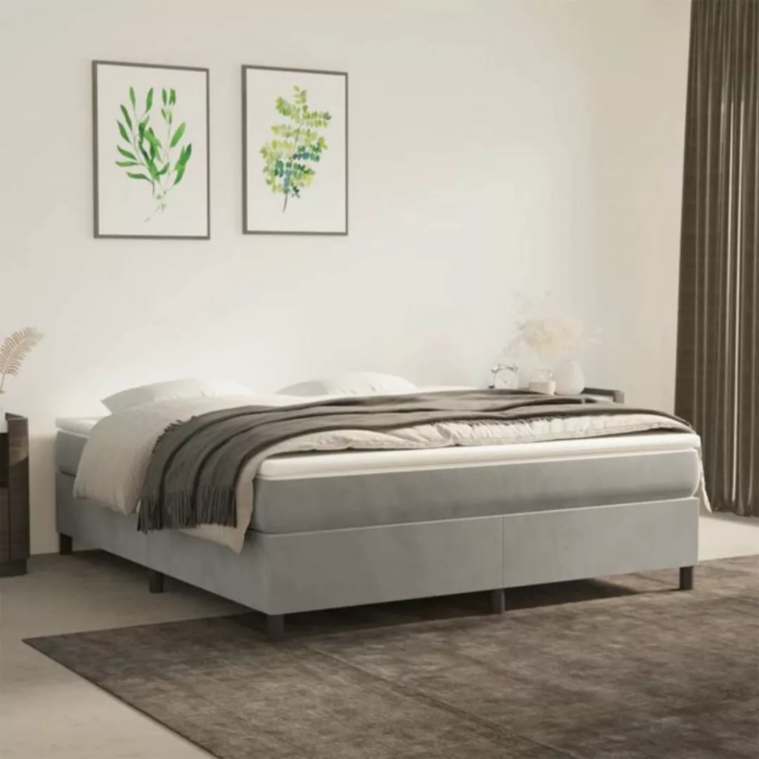 Vidaxl Boxspringbett Hellgrau 180x200 Cm Samt günstig online kaufen