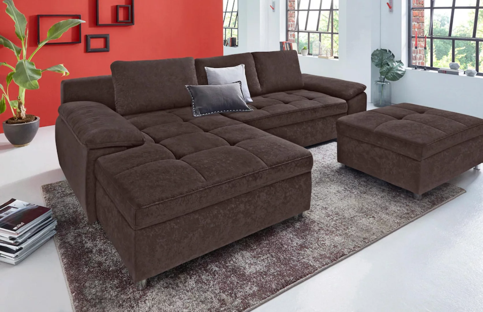 sit&more Ecksofa Labene L-Form, wahlweise mit Bettfunktion und Bettkasten, günstig online kaufen