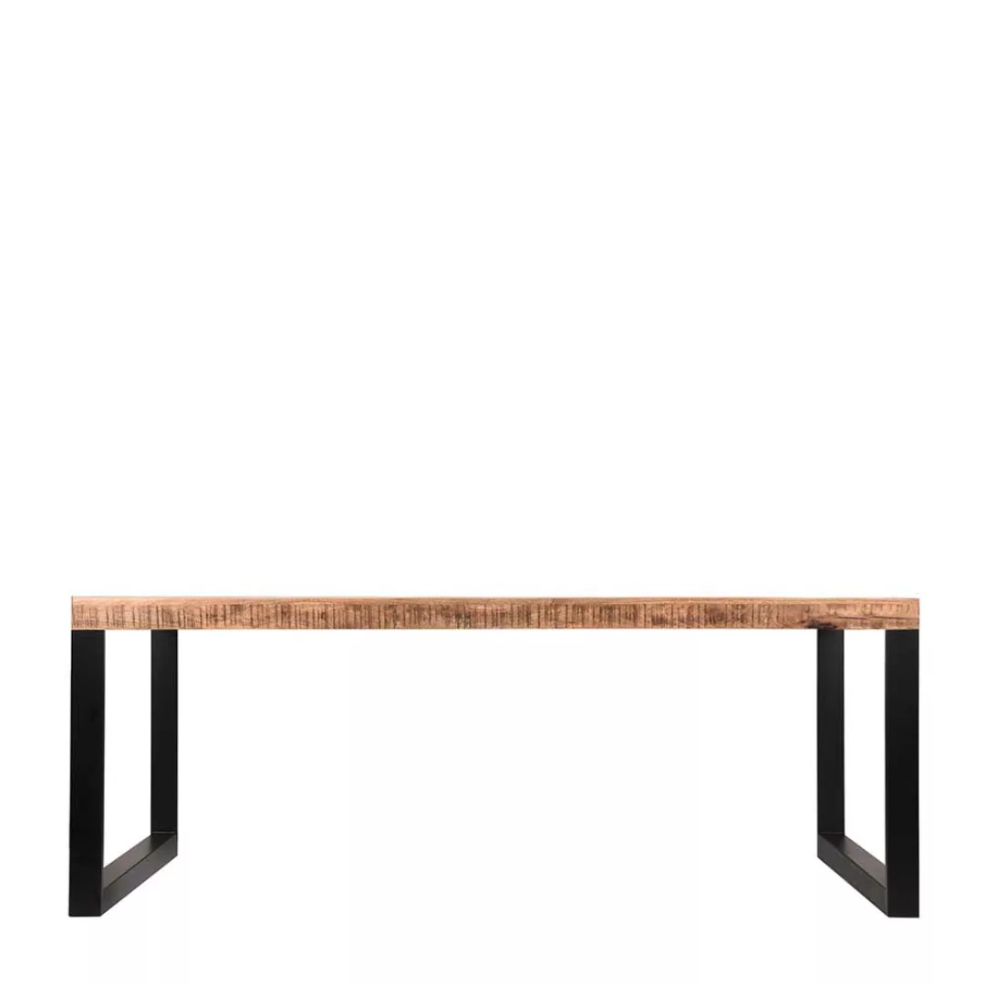 Esszimmertisch aus Mangobaum Massivholz und Metall handgearbeitet günstig online kaufen