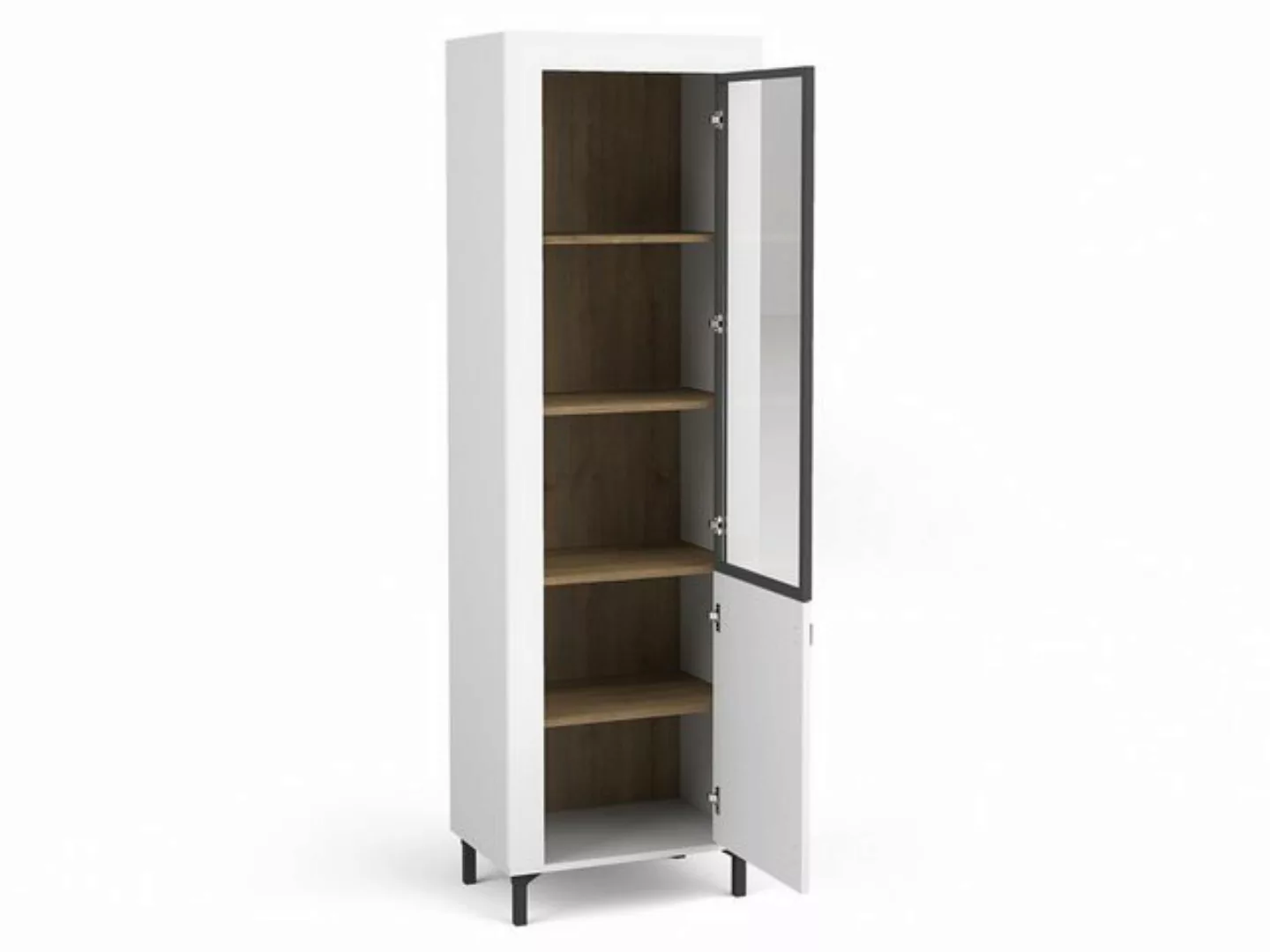 Compleo Vitrine Vitrinenschrank mit Glastüren, gerillte Front TRENDS günstig online kaufen