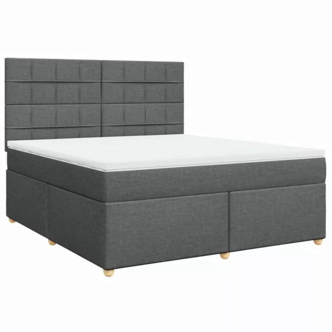 vidaXL Boxspringbett, Boxspringbett mit Matratze Dunkelgrau 180x200 cm Stof günstig online kaufen