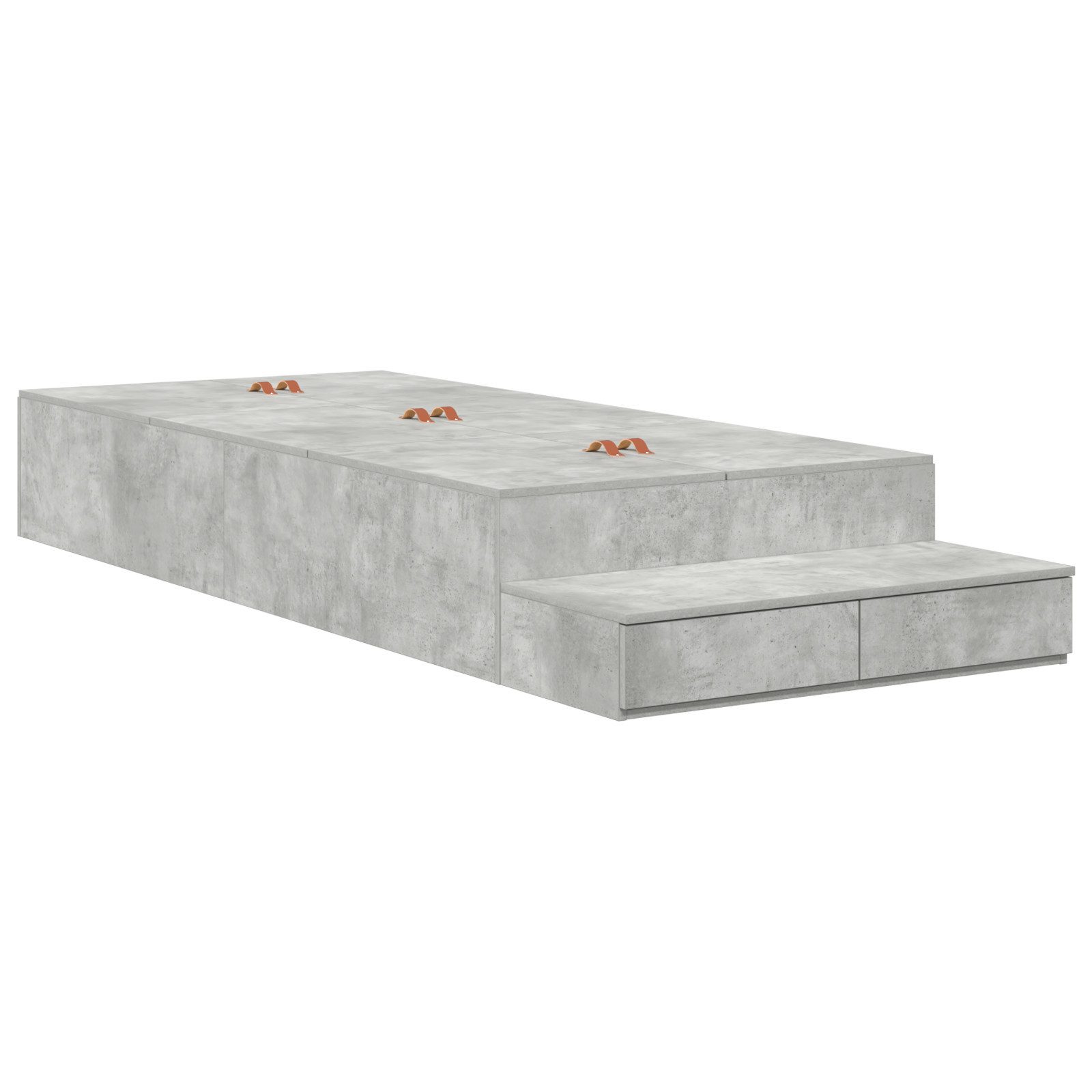vidaXL Bett Stauraum Bettgestell Beton Grau günstig online kaufen
