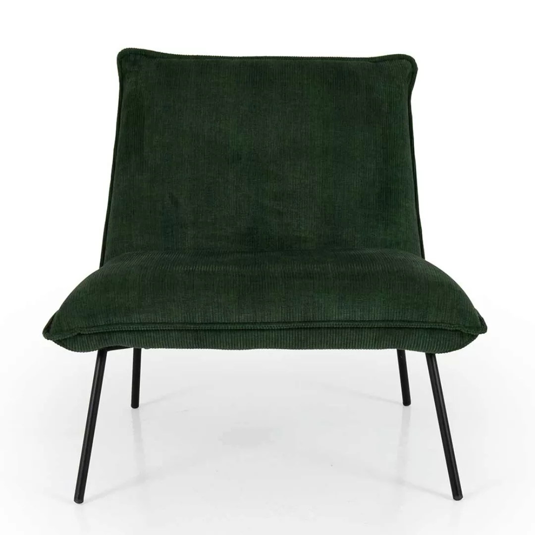 Cord Sessel in Dunkelgrün Skandi Design günstig online kaufen