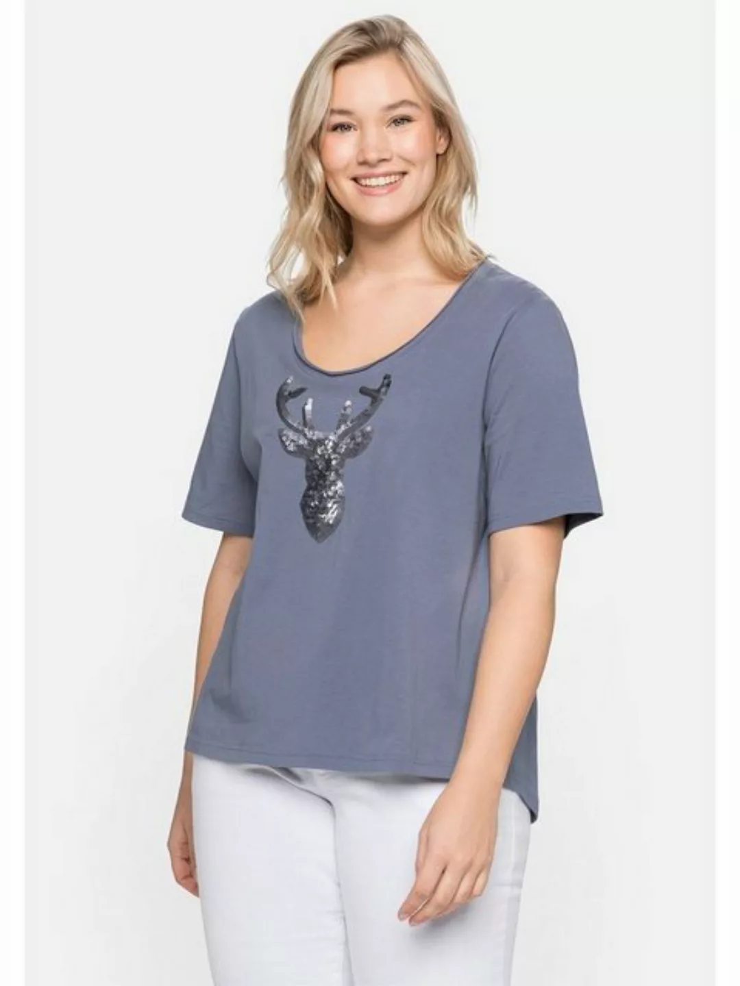 Sheego T-Shirt "Große Größen", im Trachtenlook, mit Pailletten günstig online kaufen