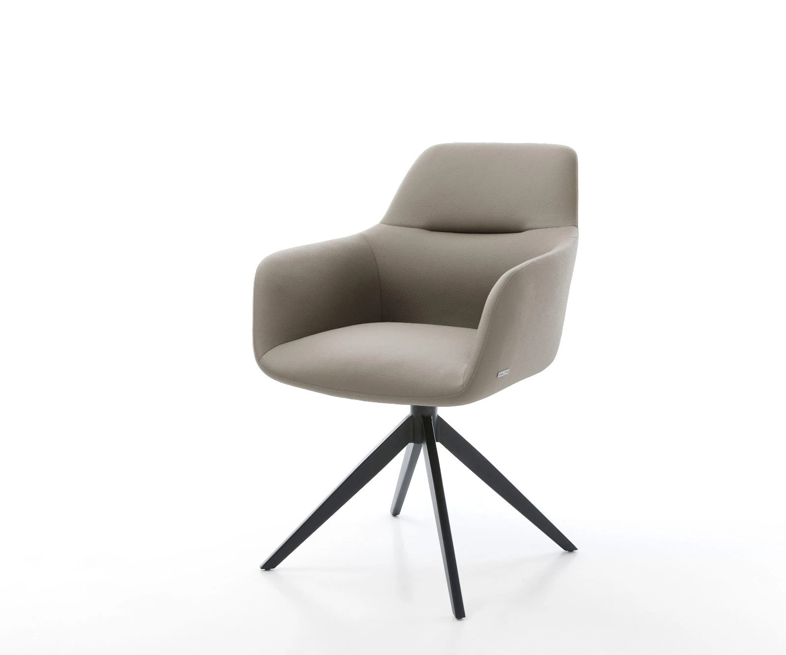 Drehstuhl Pejo-Flex Echt-Leder Schlamm Kreuzgestell breit Schwarz 360° dreh günstig online kaufen
