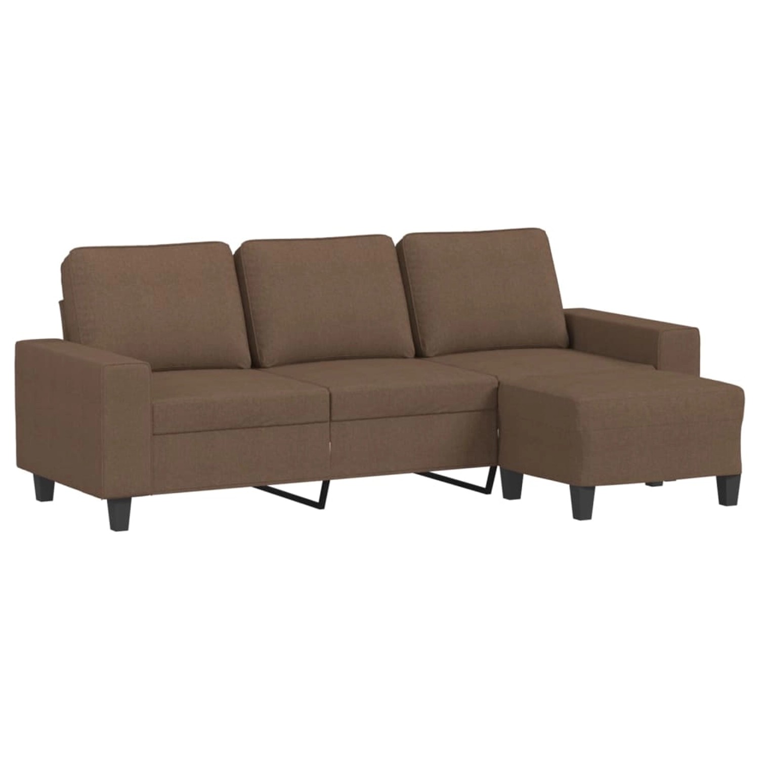 vidaXL 3-Sitzer-Sofa mit Hocker Braun 180 cm Stoff 2160927 günstig online kaufen