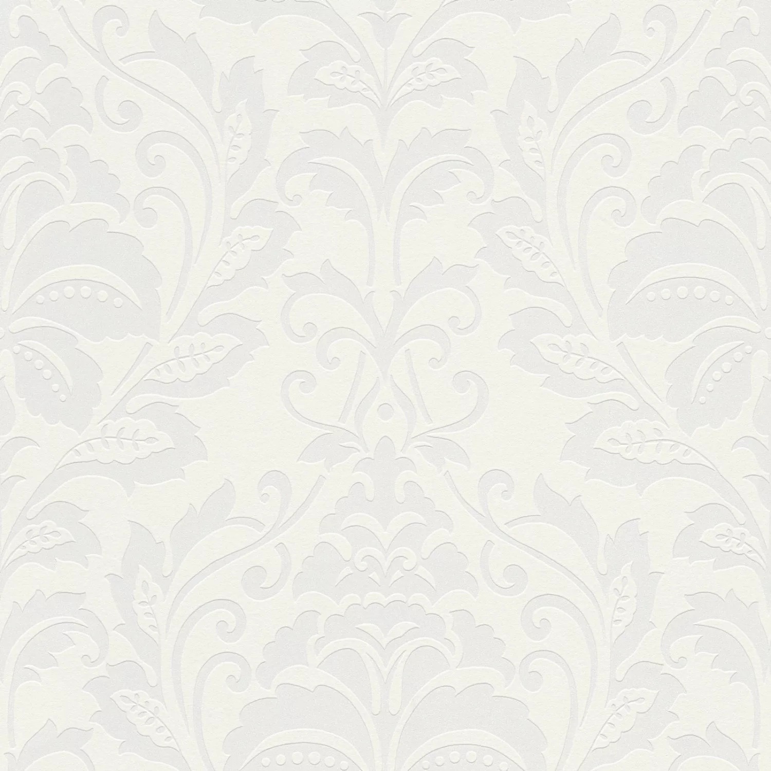 Bricoflor Moderne Barock Tapete Helle Vliestapete mit Ornament in Weiß Schl günstig online kaufen