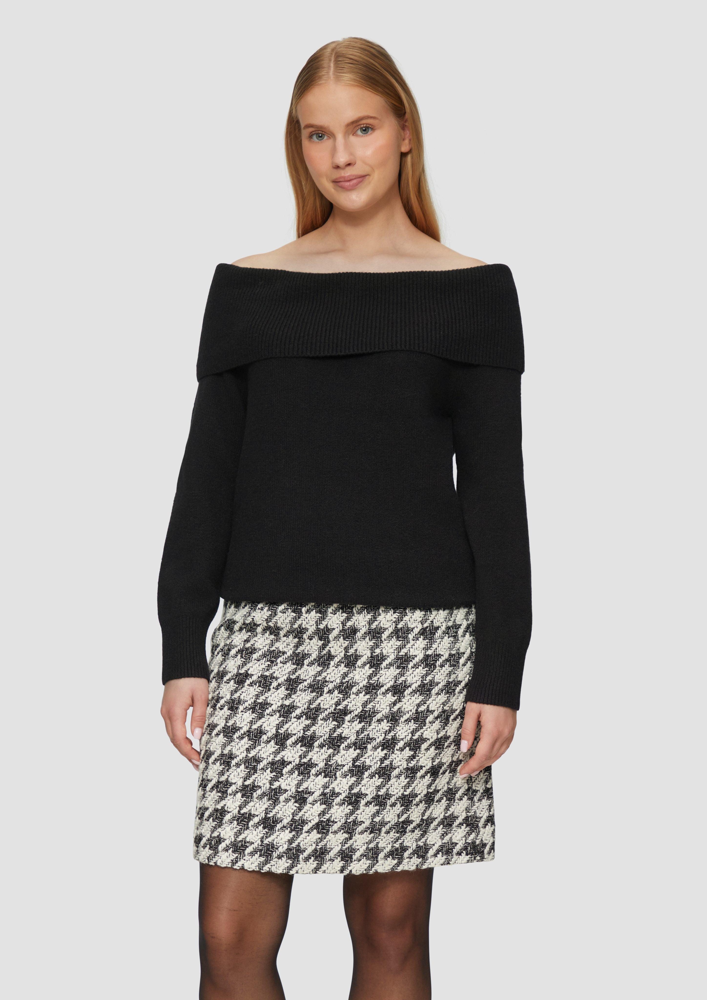 s.Oliver Strickpullover Off-Shoulder Strickpullover mit Rippbündchen günstig online kaufen