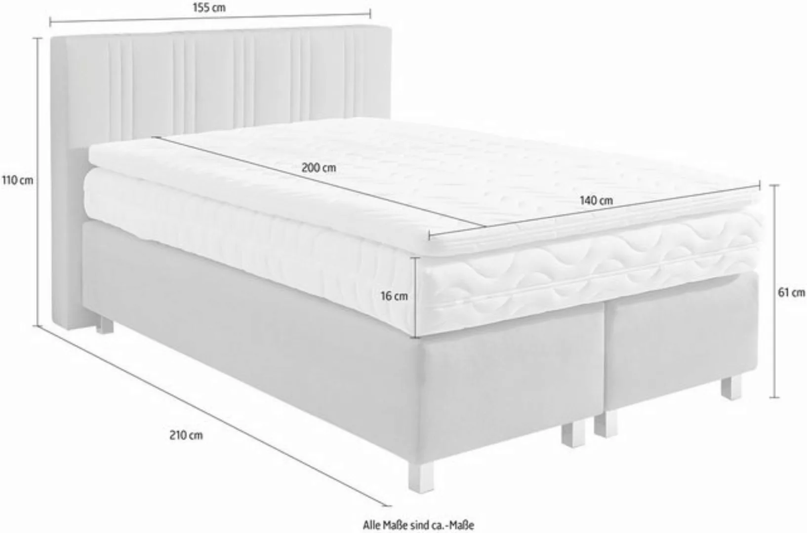 Westfalia Schlafkomfort Boxspringbett, wahlweise mit Bettkasten und Topper günstig online kaufen