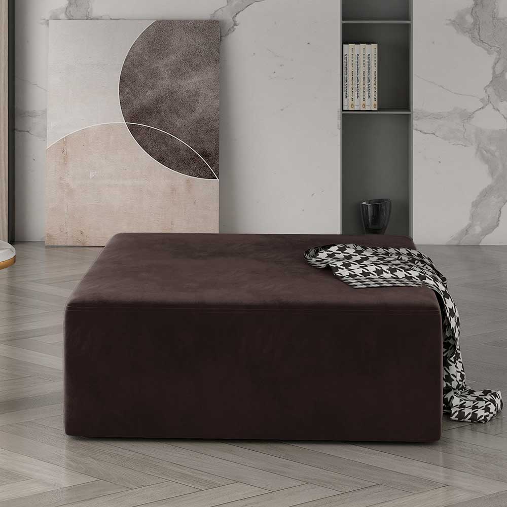 Hocker Couchhocker in Dunkelbraun und quadratischer Form günstig online kaufen