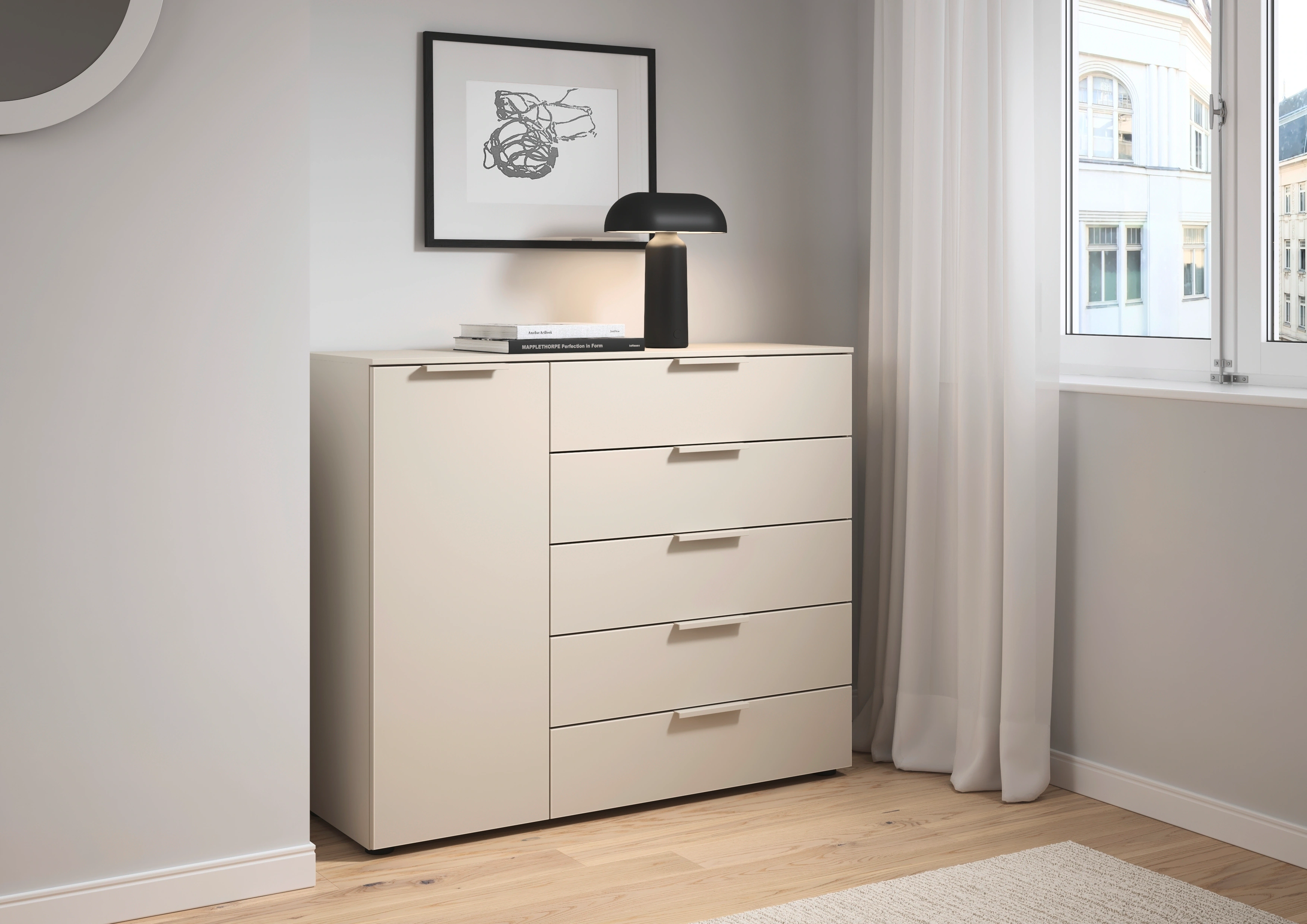 LeGer Home by Lena Gercke Kommode "Serina", mit 5 Schubkästen und 1 Tür sow günstig online kaufen