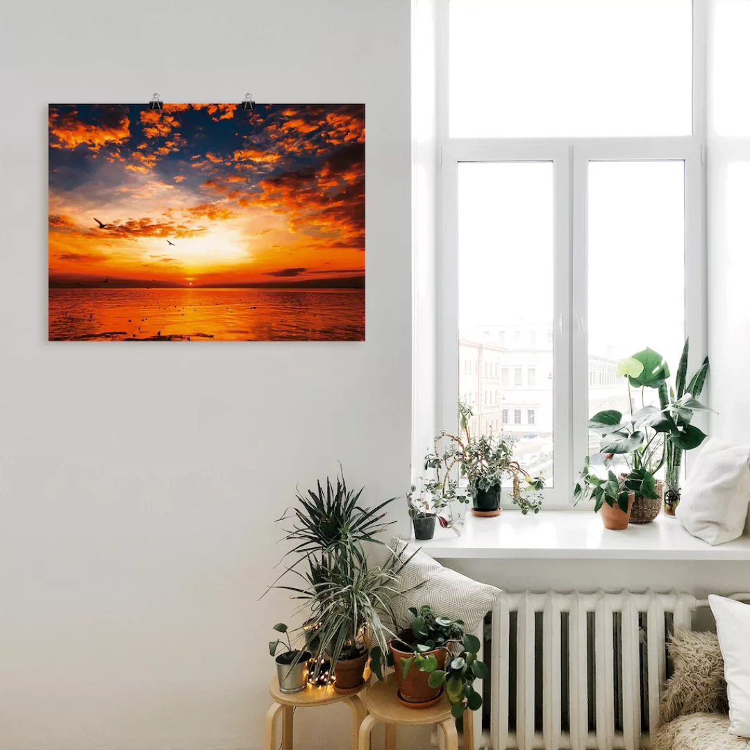 Artland Wandbild »Sonnenuntergang am Strand«, Sonnenaufgang & -untergang, ( günstig online kaufen