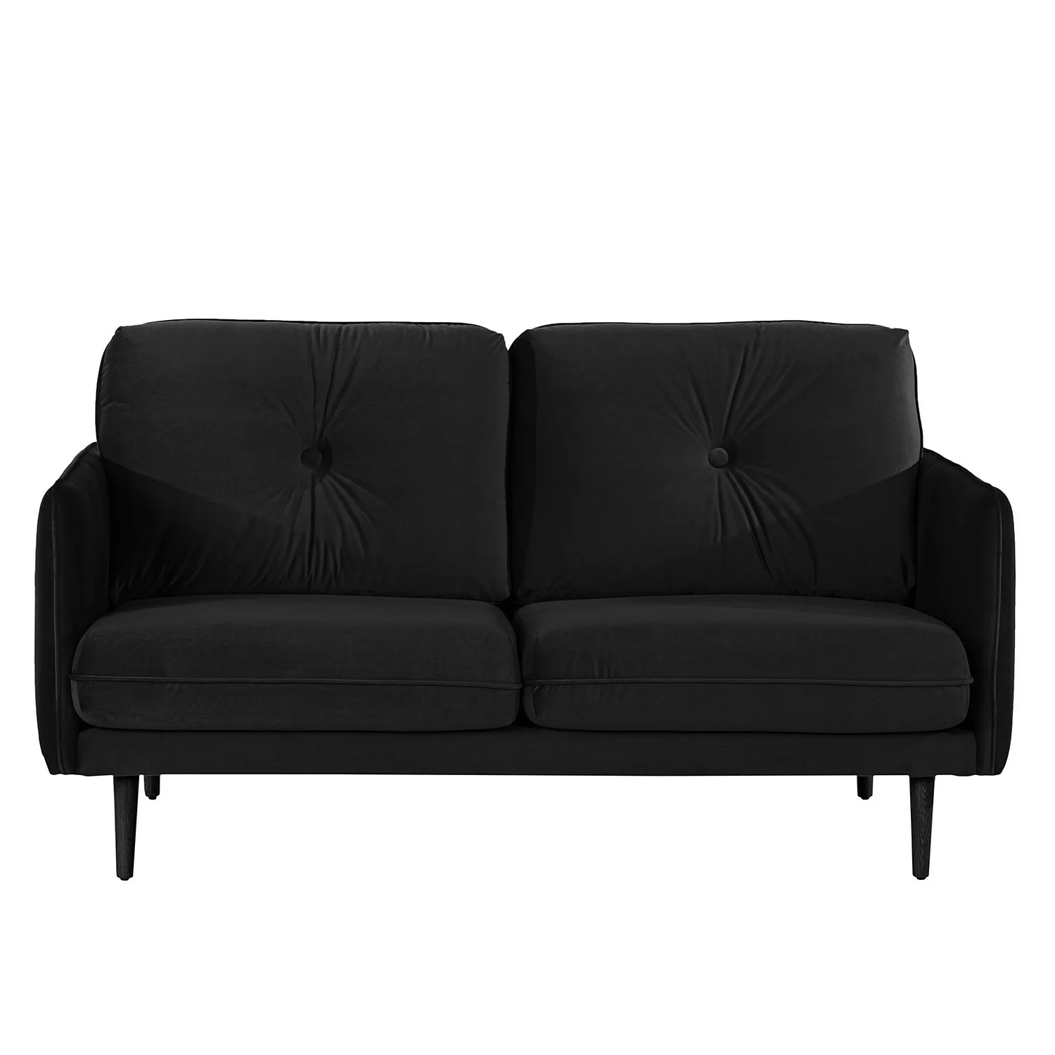 home24 Norrwood Sofa Pigna II 2,5-Sitzer Schwarz Samt 168x86x94 cm günstig online kaufen