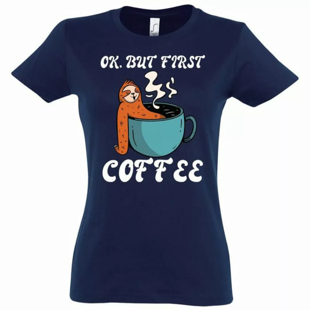 Youth Designz T-Shirt Faultier, But First Coffee Damen Shirt Mit modischem günstig online kaufen