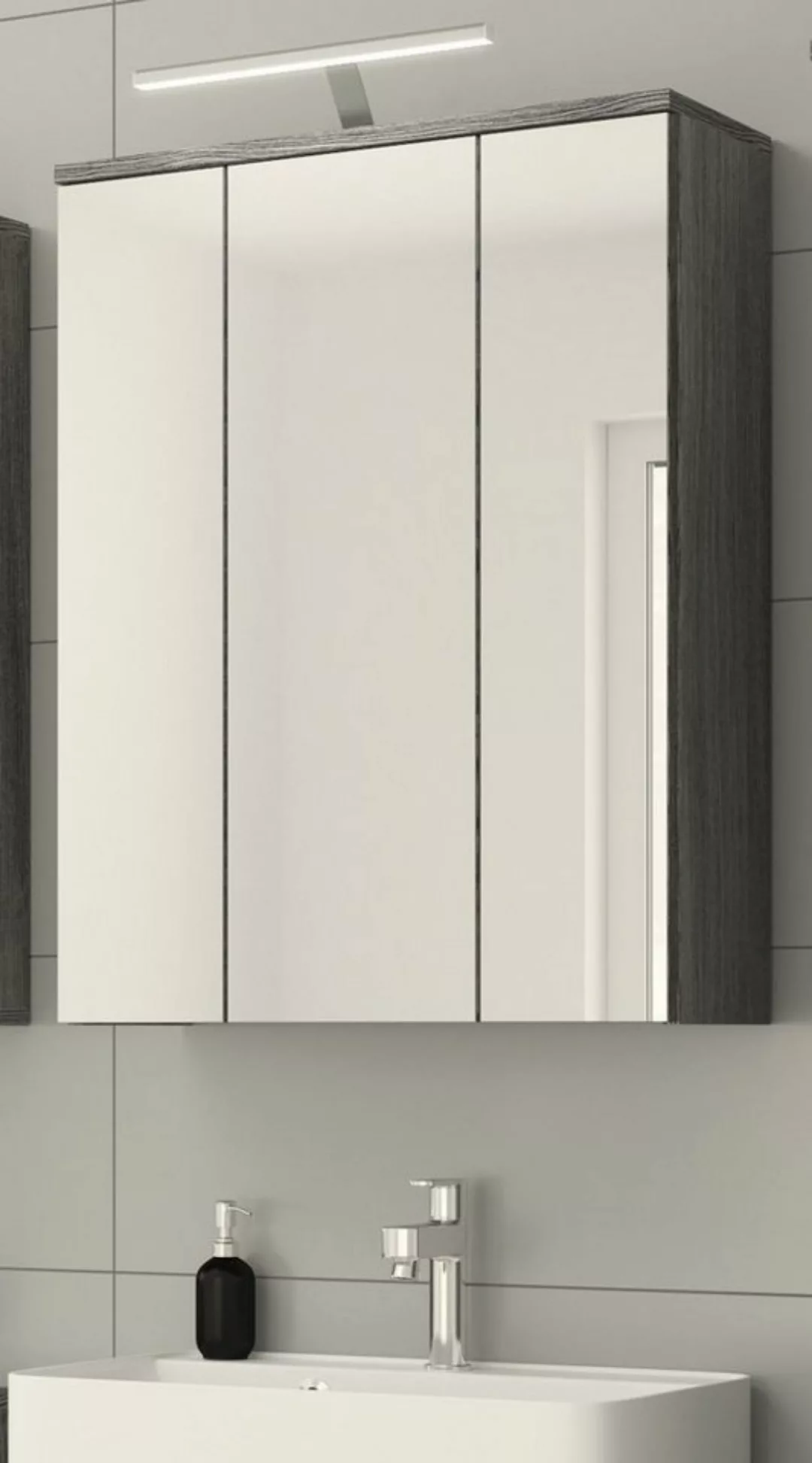 ebuy24 Badezimmerspiegelschrank Blake Spiegelschrank Bad 3 Türen mit Licht günstig online kaufen