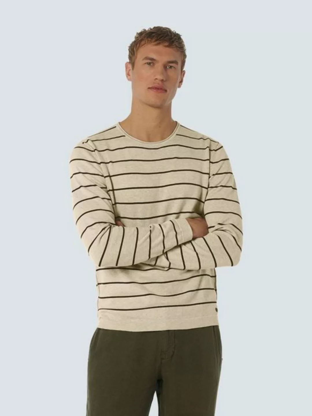 No Excess-Pullover Streifen Beige - Größe XL günstig online kaufen
