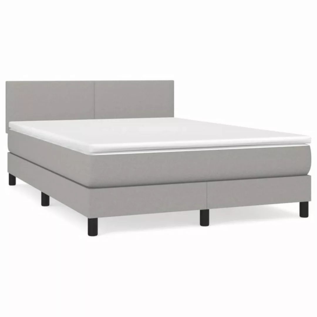 vidaXL Boxspringbett Boxspringbett mit Matratze Taupe 140x200 cm Stoff Bett günstig online kaufen