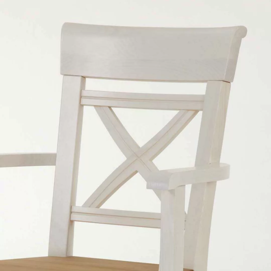 Armlehnstuhl aus Kiefer Massivholz Armlehnen (2er Set) günstig online kaufen