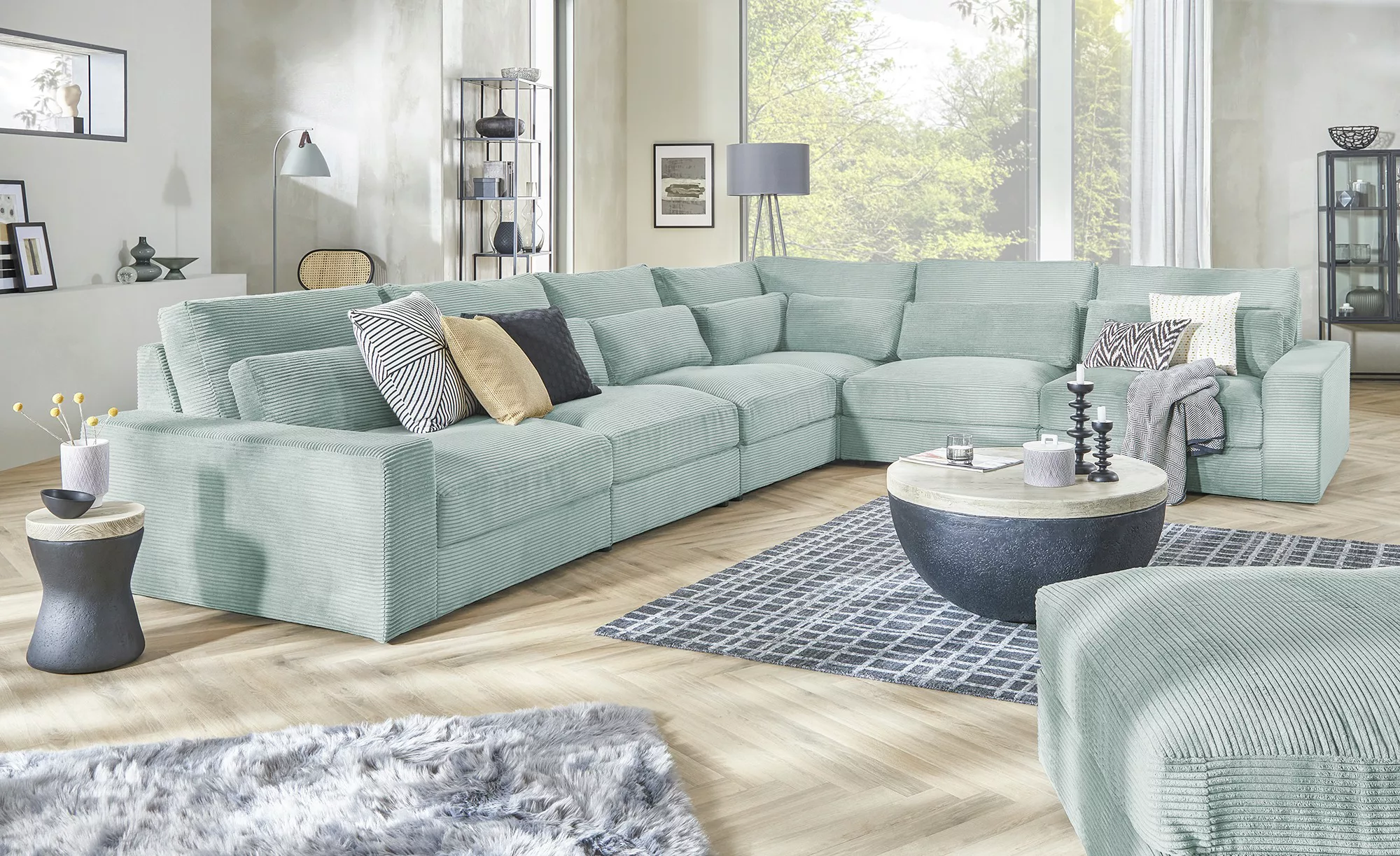 Ecksofa  Branna ¦ grün ¦ Maße (cm): B: 412 H: 88 T: 322.0 Polstermöbel > So günstig online kaufen