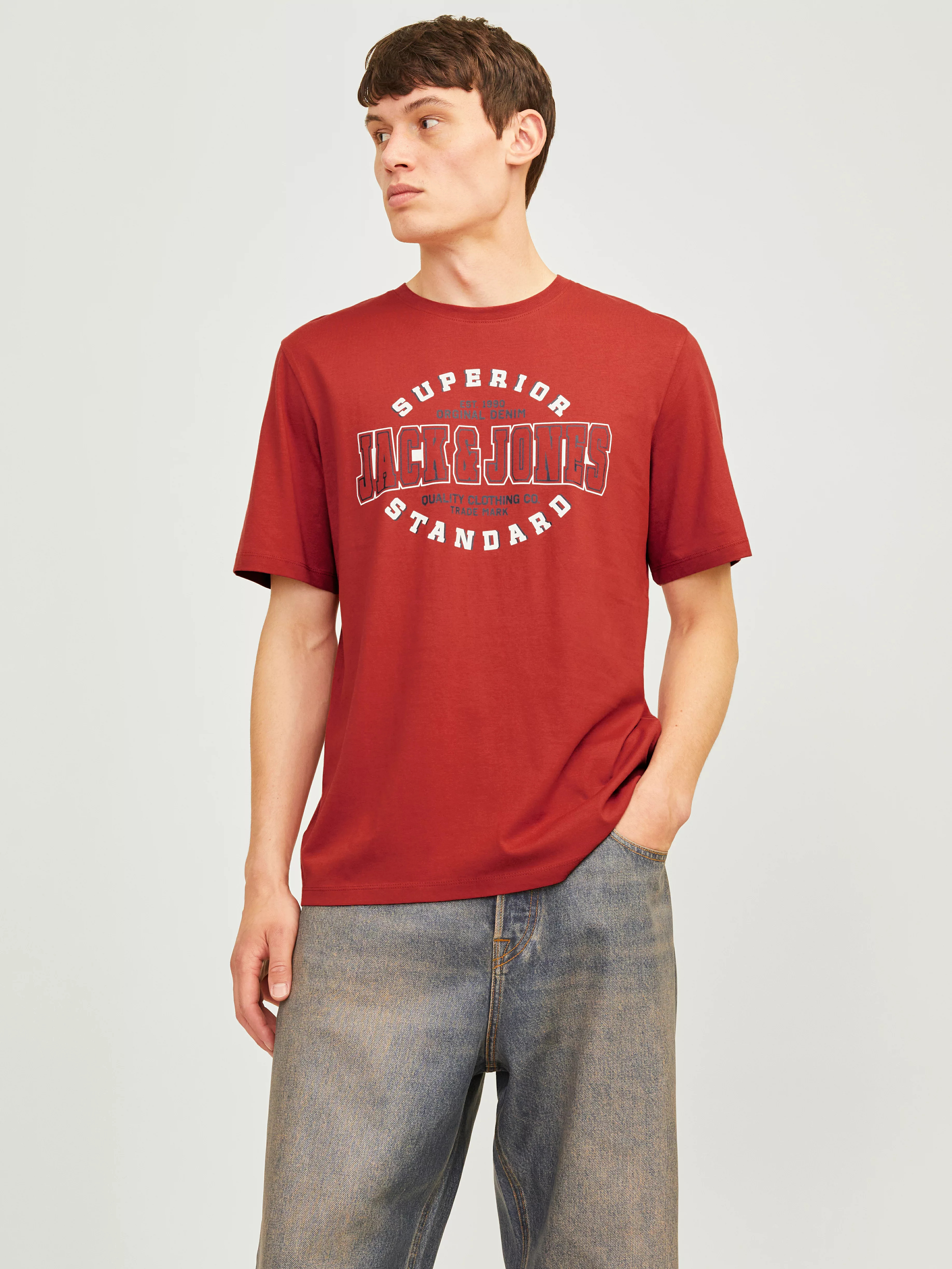 Jack & Jones Rundhalsshirt "JJELOGO TEE SS O-NECK 2 COL AW24 SN" günstig online kaufen