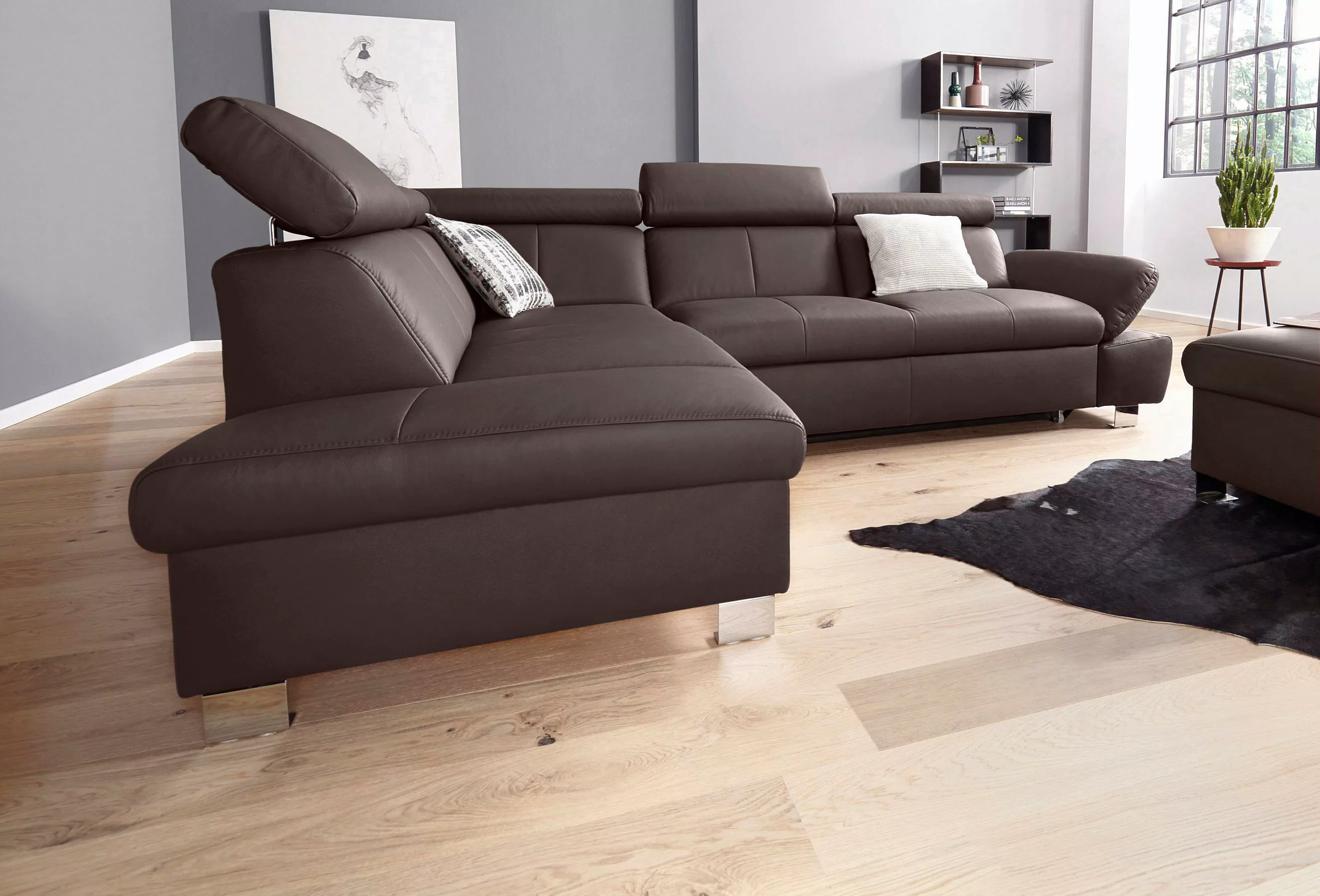 exxpo - sofa fashion Ecksofa »Happy, modern und bequem, L-Form«, inkl. Kopf günstig online kaufen