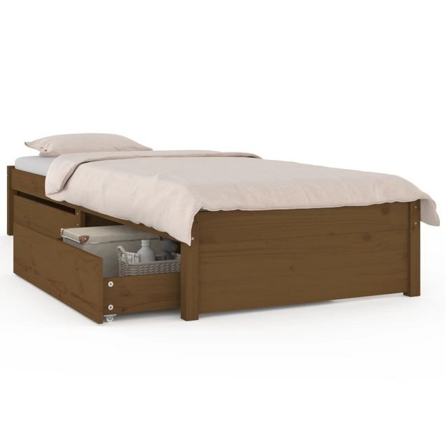 furnicato Bett mit Schubladen Honigbraun 90x200 cm günstig online kaufen