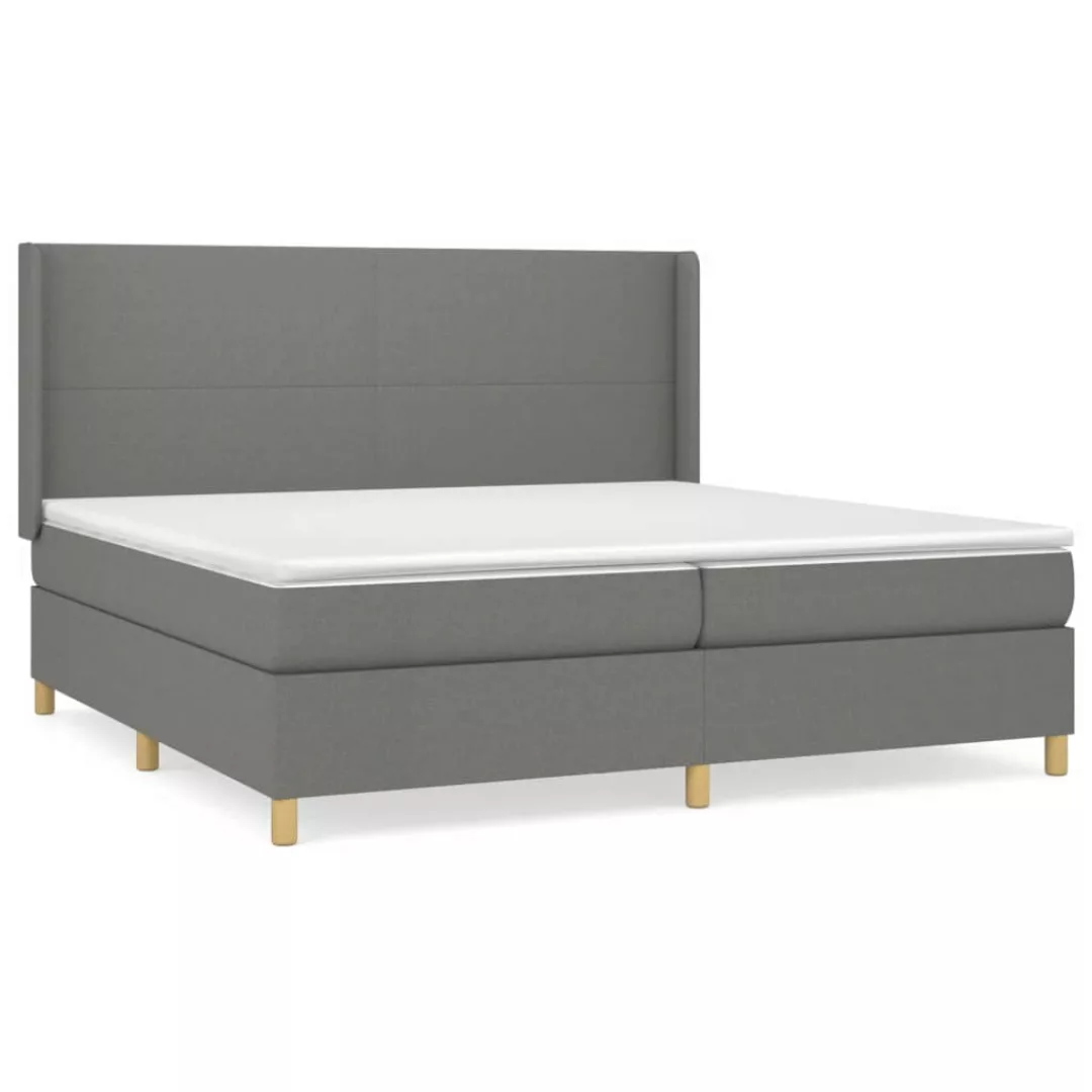 Vidaxl Boxspringbett Mit Matratze Dunkelgrau 200x200 Cm Stoff günstig online kaufen
