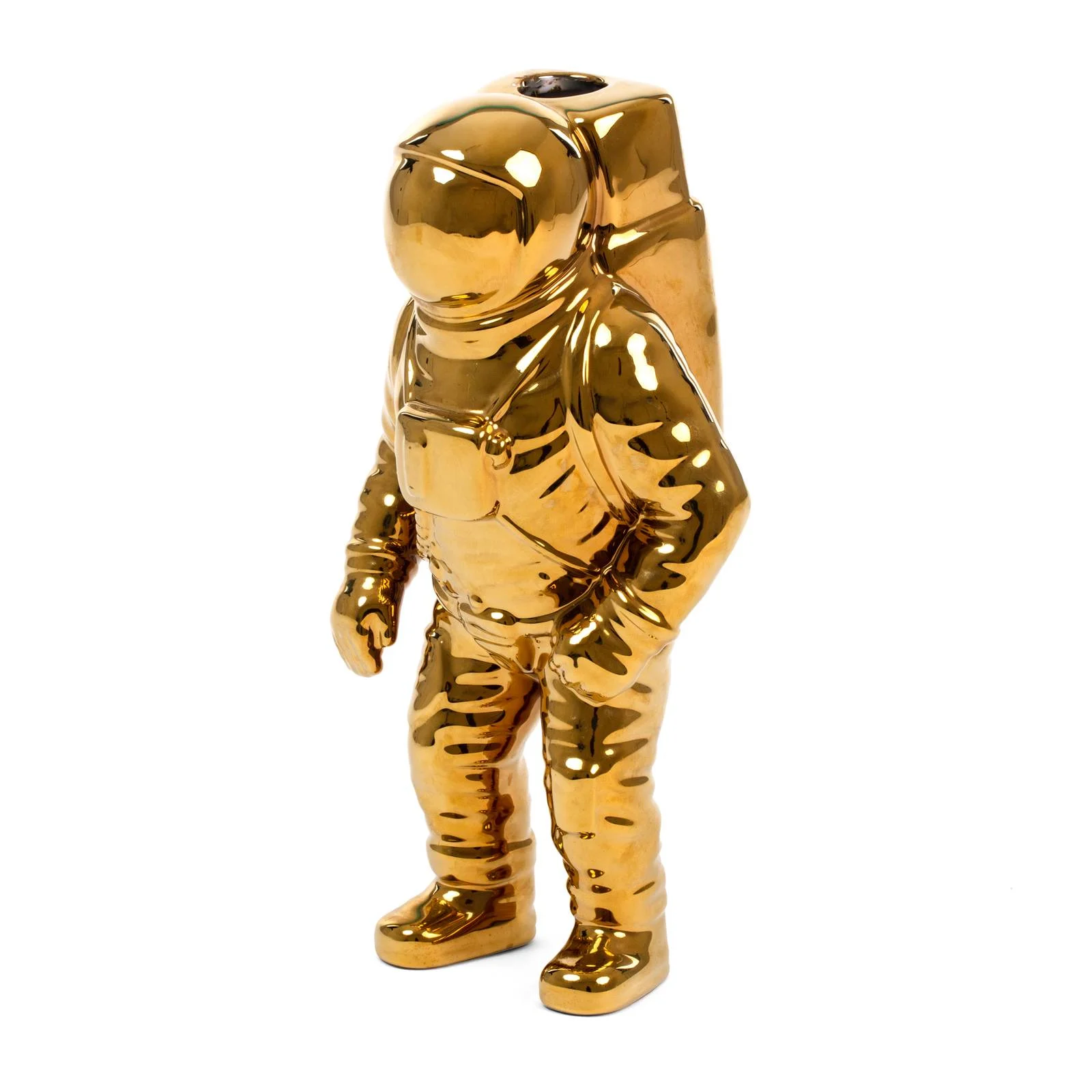 SELETTI Vase Cosmic Diner Starman, gold. H 28 cm, Porzellan günstig online kaufen