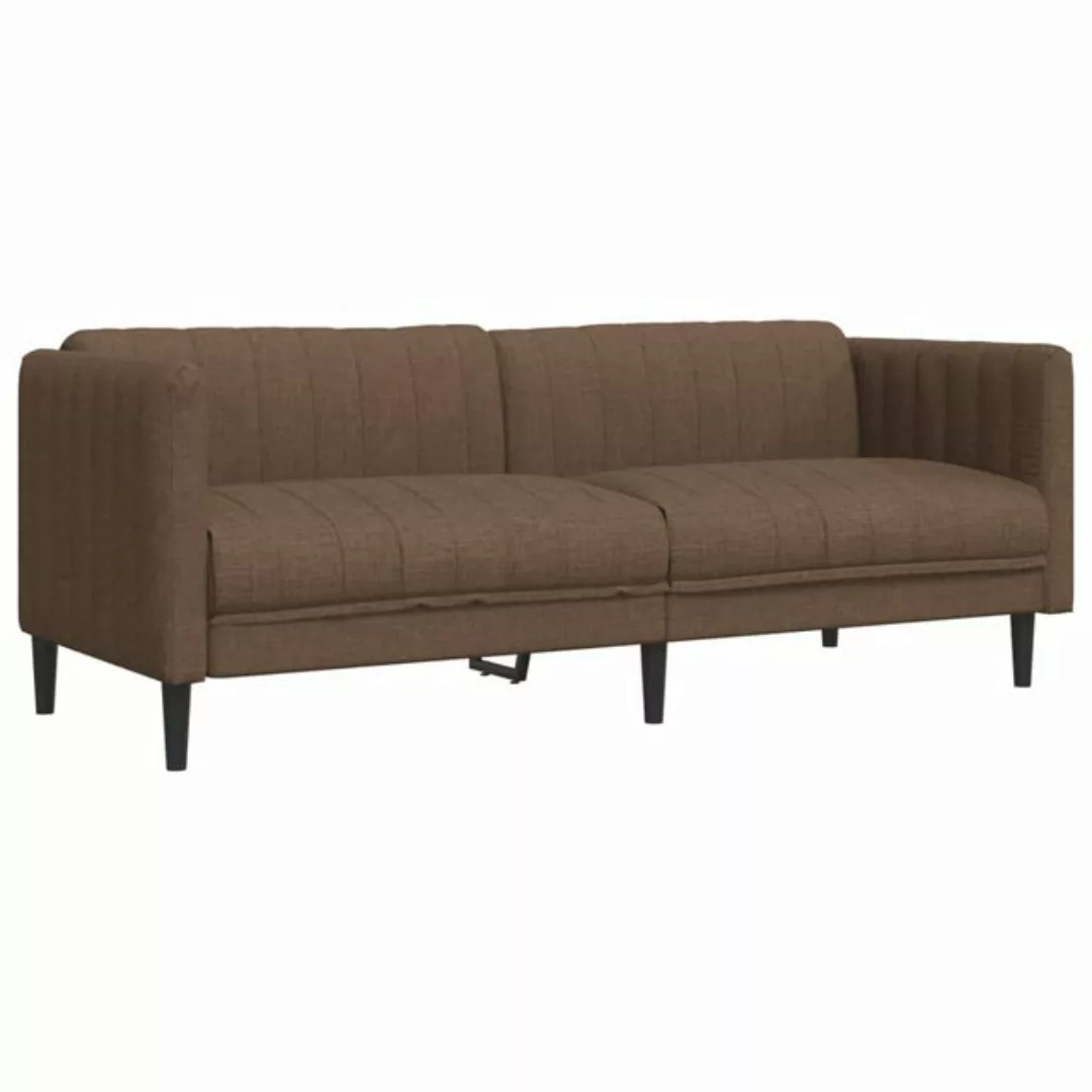 vidaXL Sofa Sofa 3-Sitzer Braun Stoff günstig online kaufen